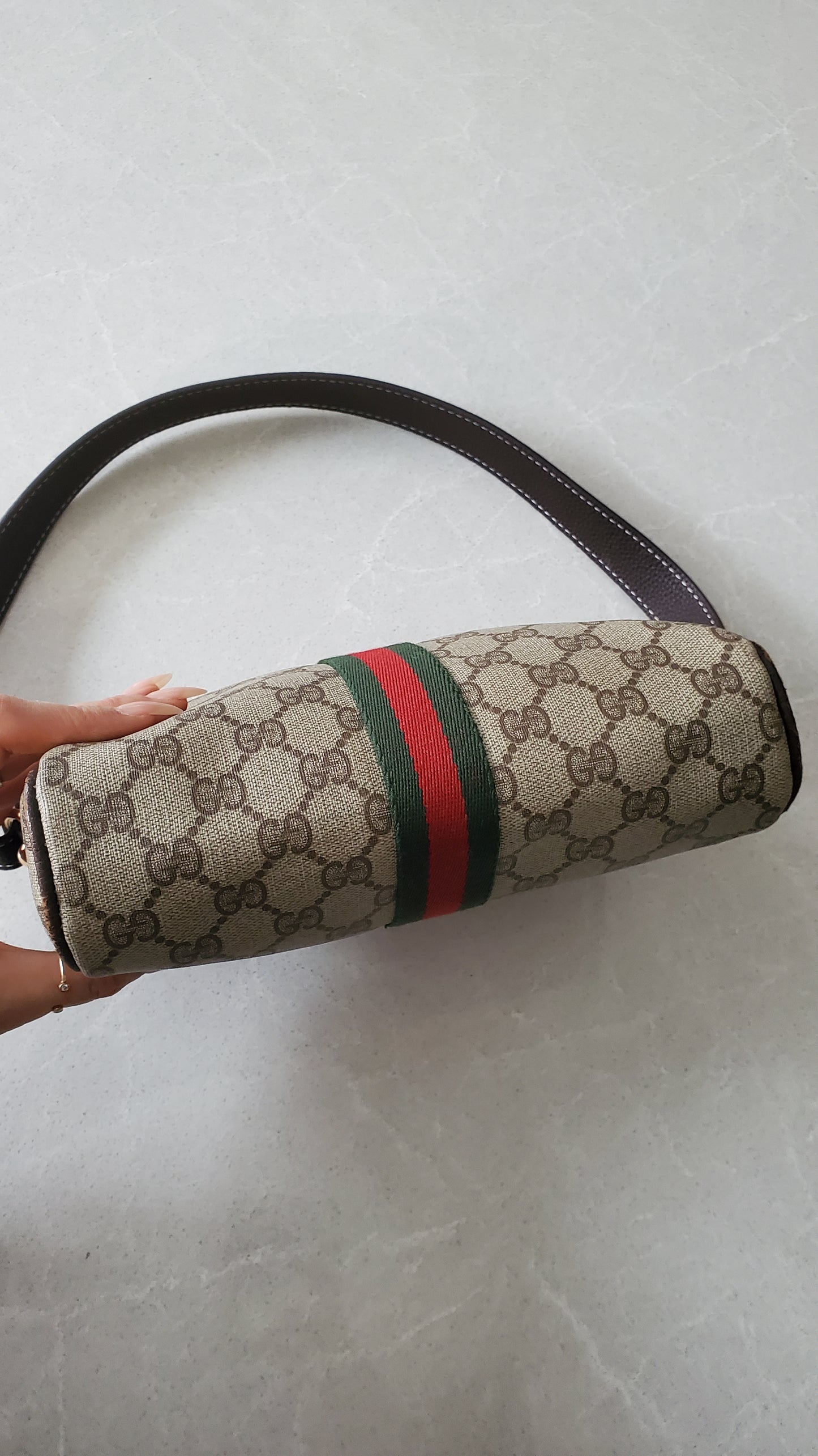 Authentic Vintage Gucci Upcycle (Brown) Shoulder Purse with Strap