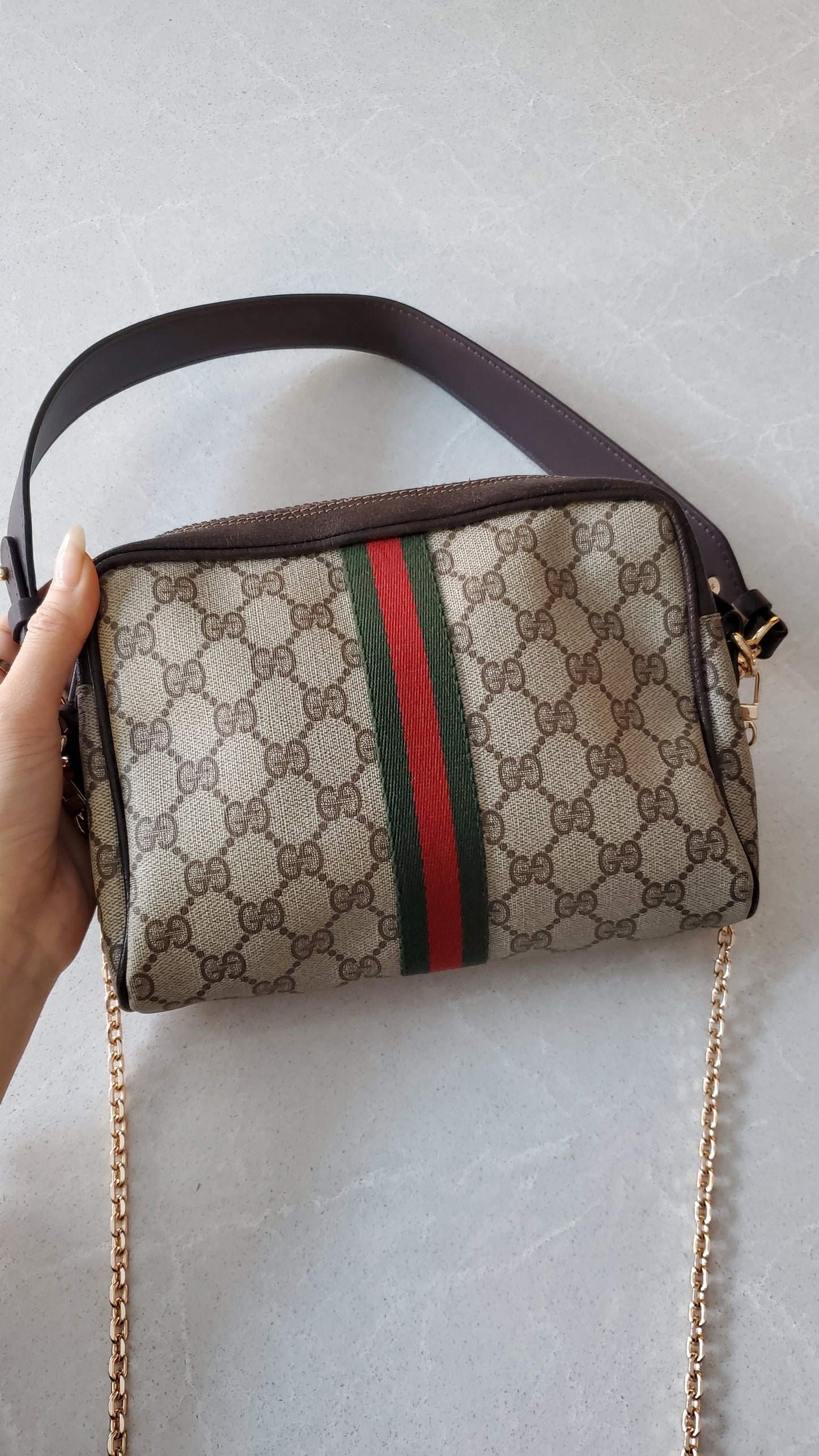 Authentic Vintage Gucci Upcycle Purse with Chain & Strap