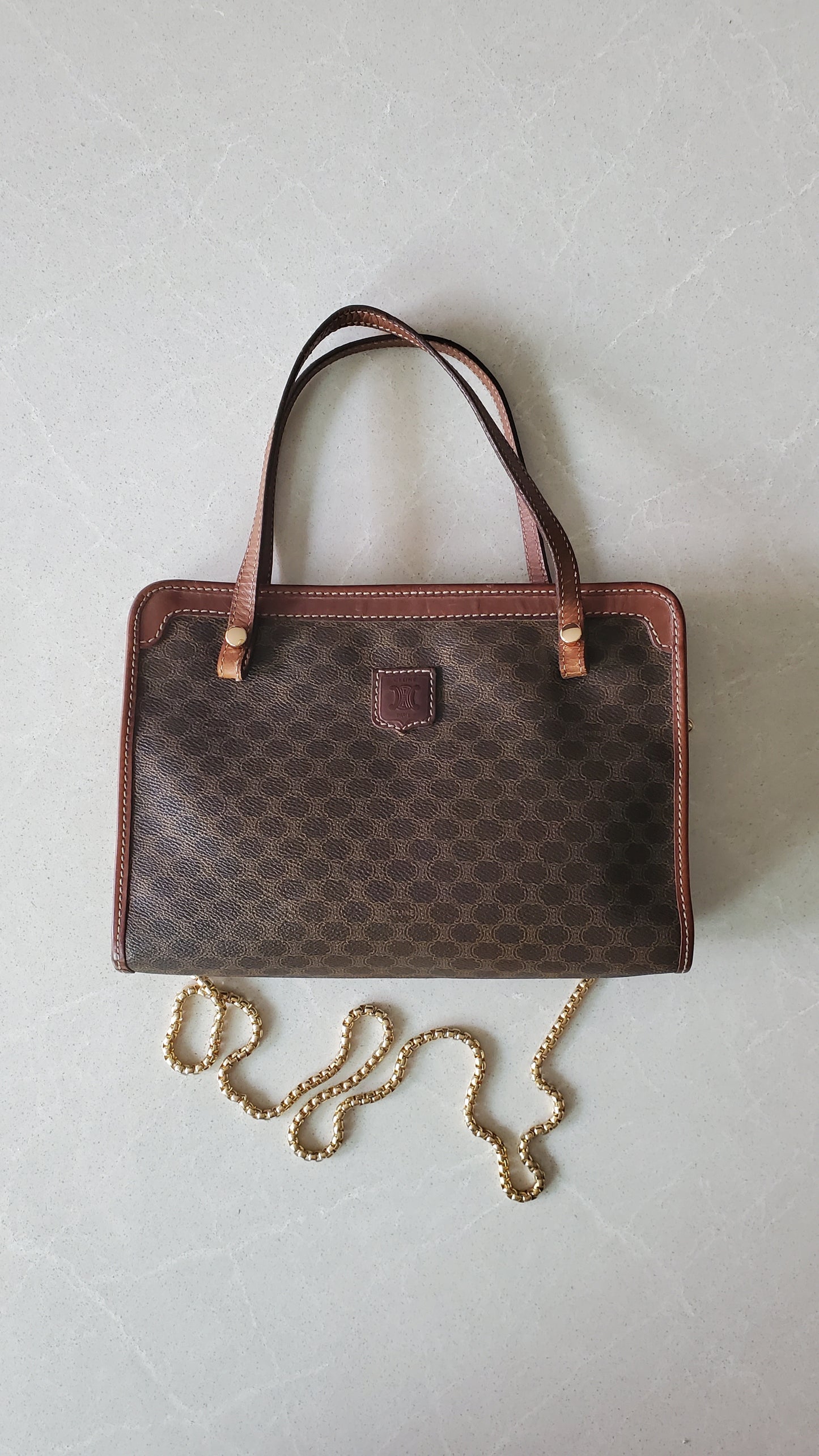 Authentic Vintage Celine Upcycle Purse (with Two Handle Straps)