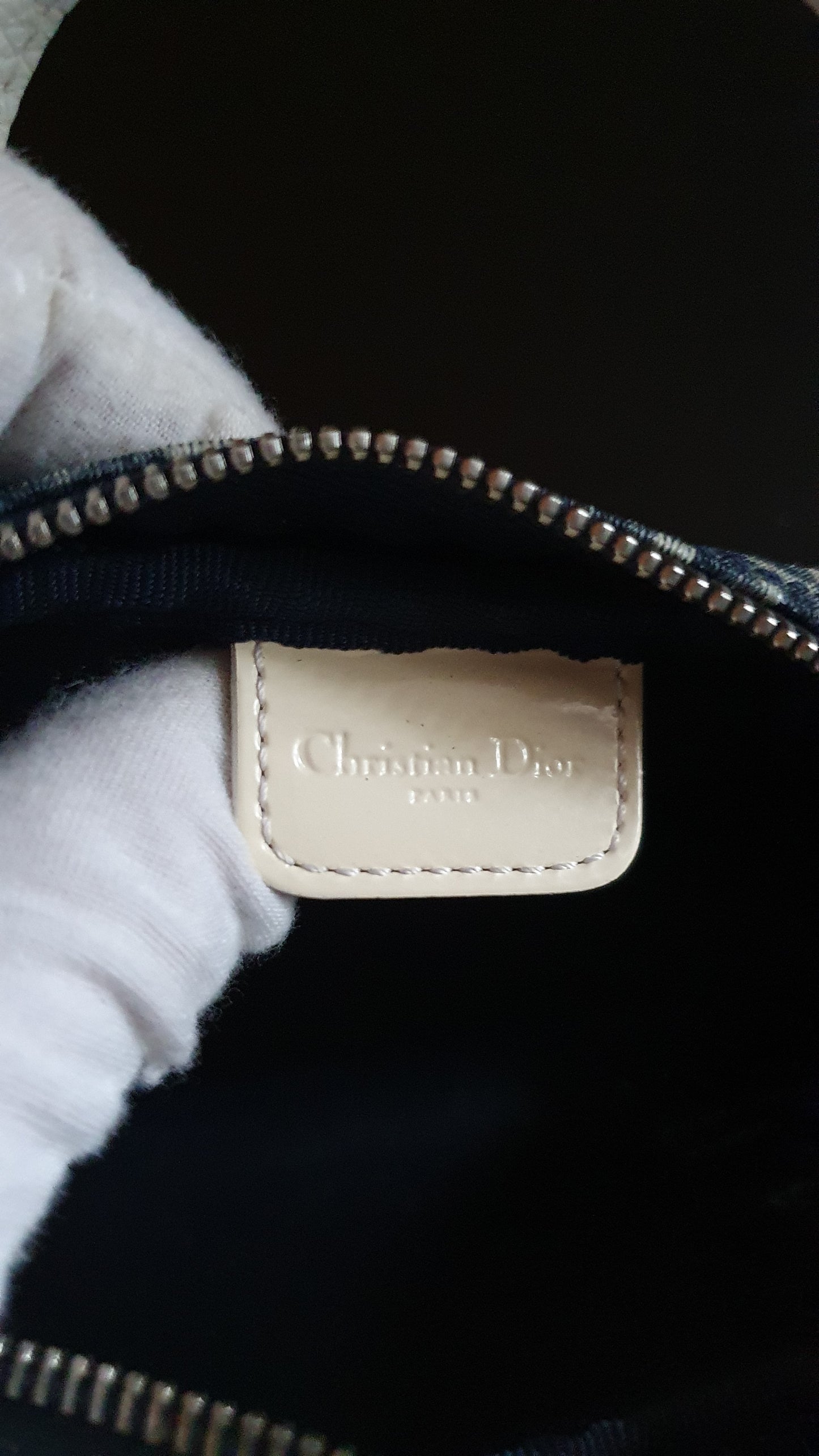 Authentic Vintage Dior Upcycle Navy Shoulder Pouch Purse with Straps
