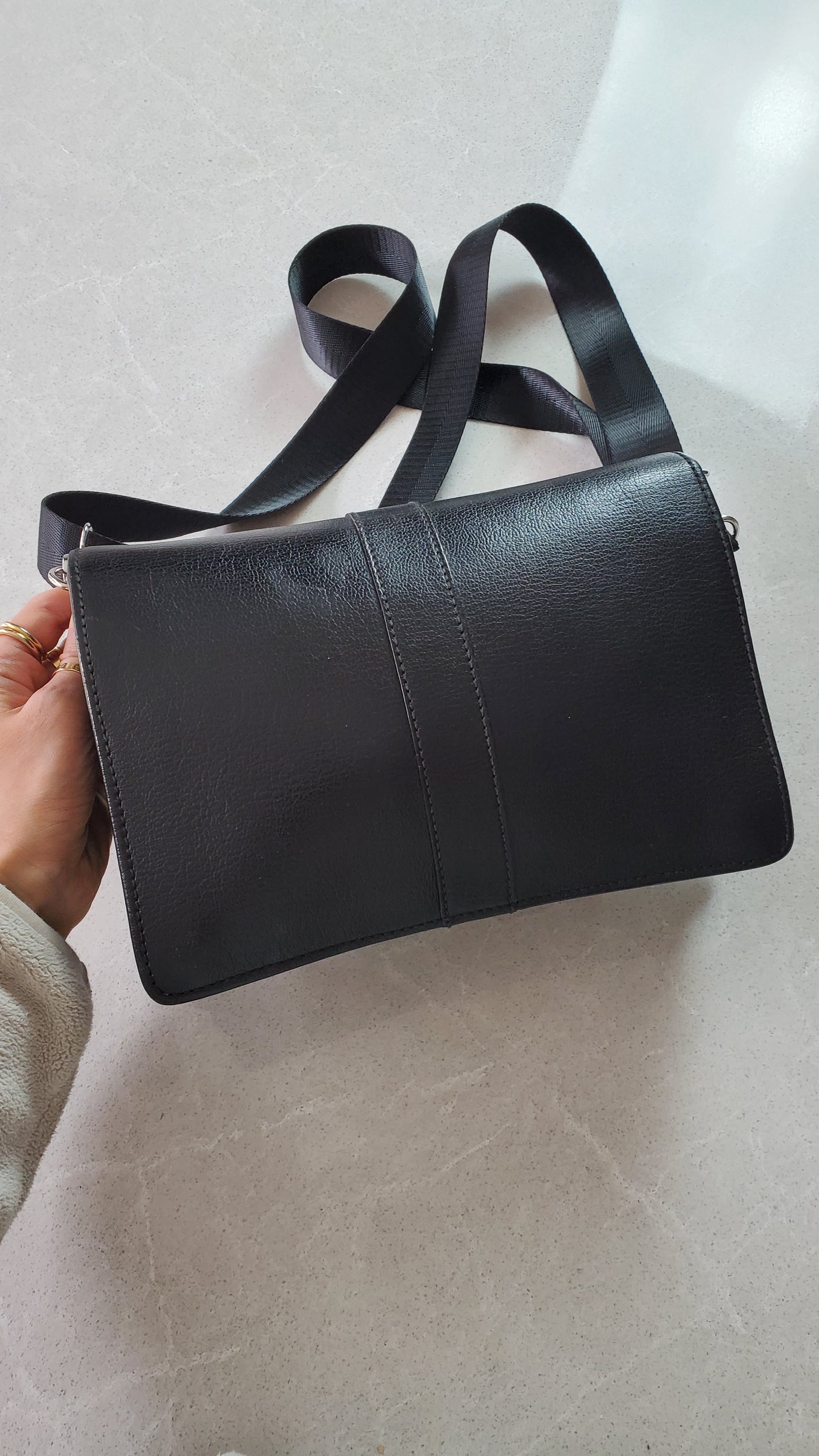 Authentic Gucci Upcycle Black Leather Purse with Strap