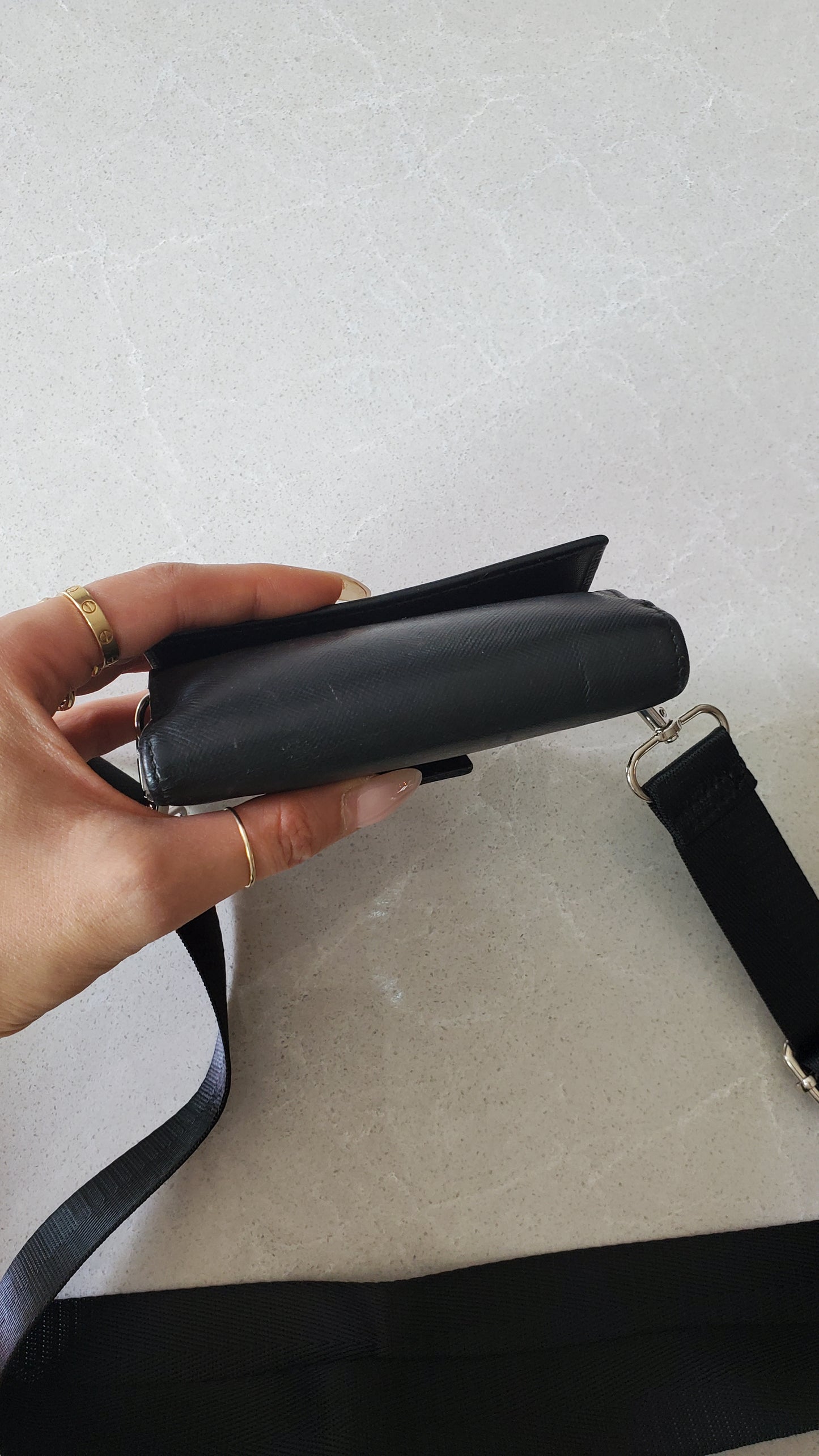 Authentic Prada Upcycle Black Wallet with Straps