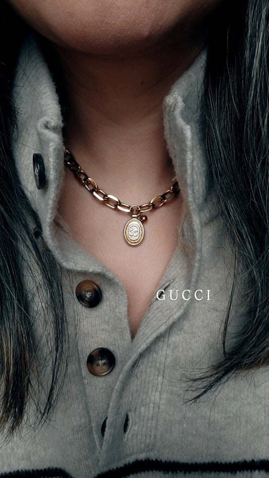 Authentic Vintage Gucci Upcycle Gold Chunky Necklace