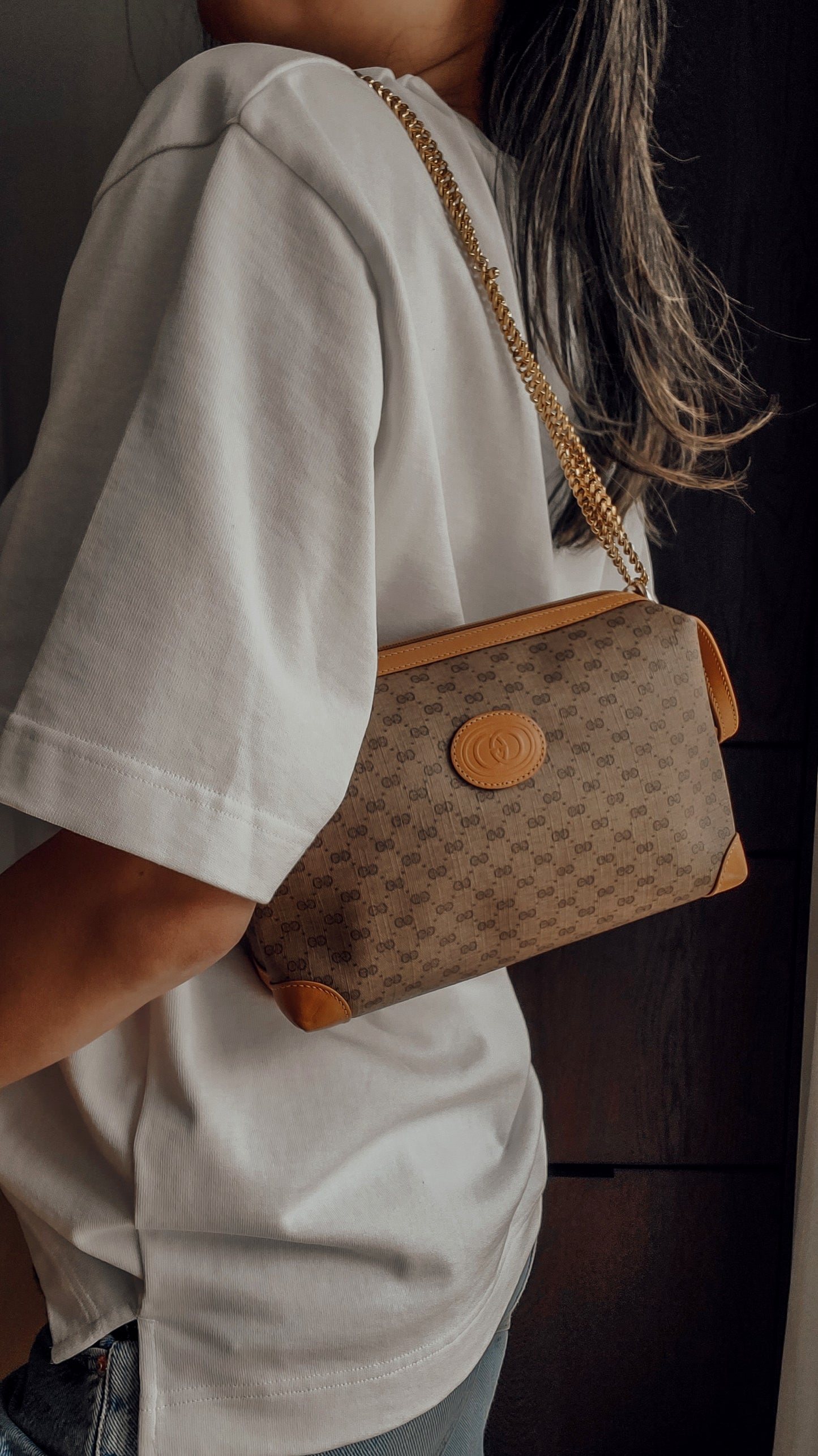 Authentic Vintage Gucci Upcycle Purse on Chain