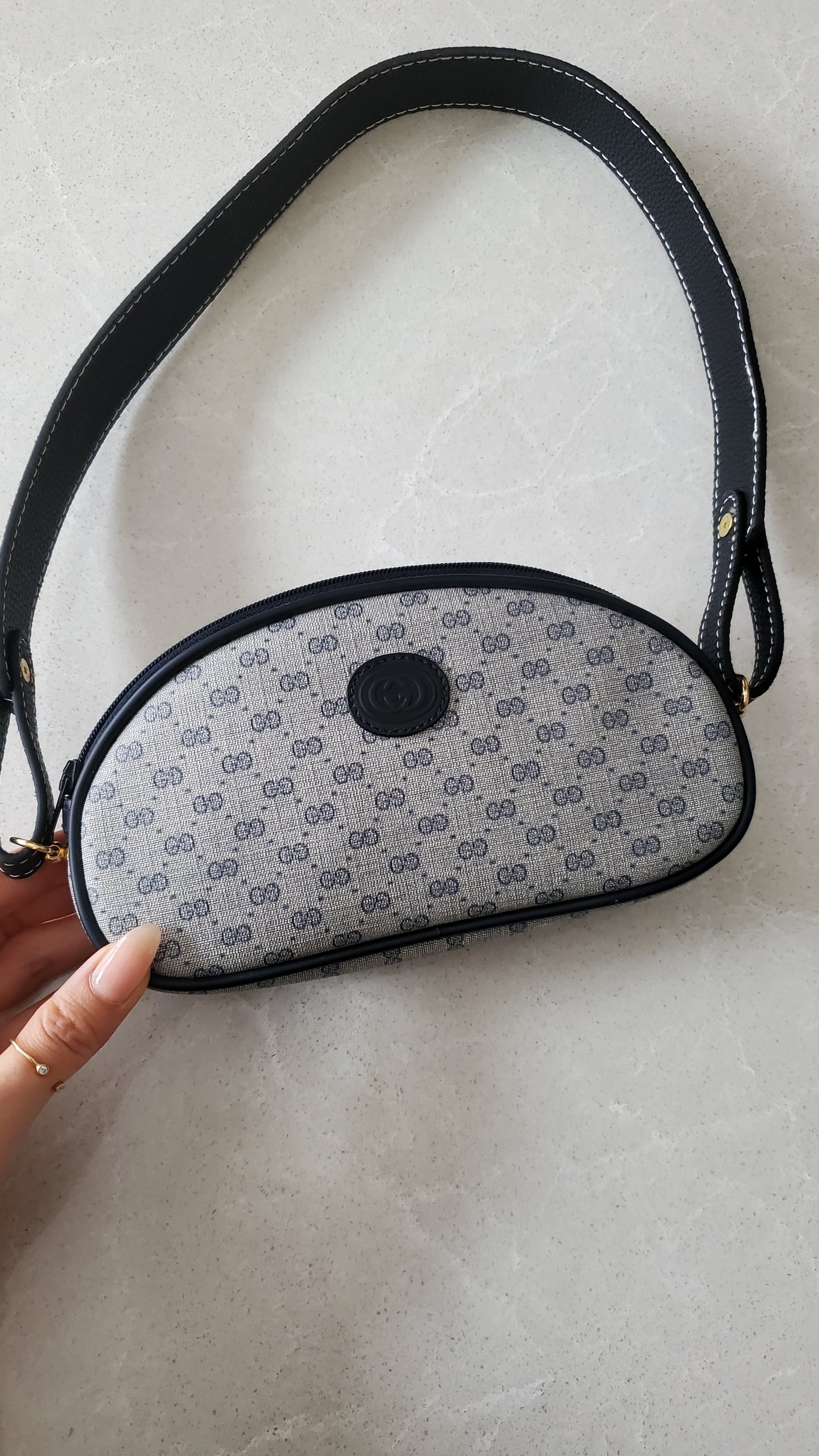 *Rare* Authentic Vintage Gucci Upcycle Shoulder Moon Purse with Strap