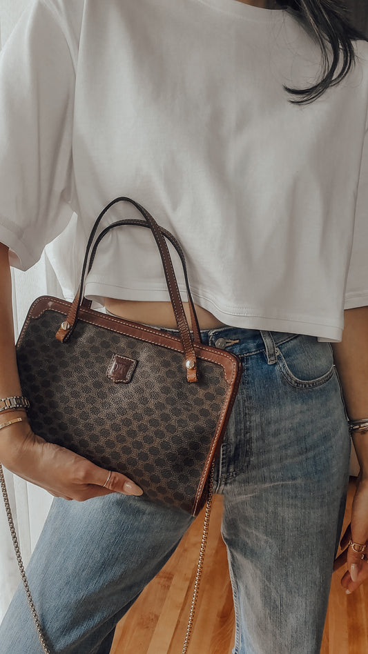 Authentic Vintage Celine Upcycle Purse (with Two Handle Straps)