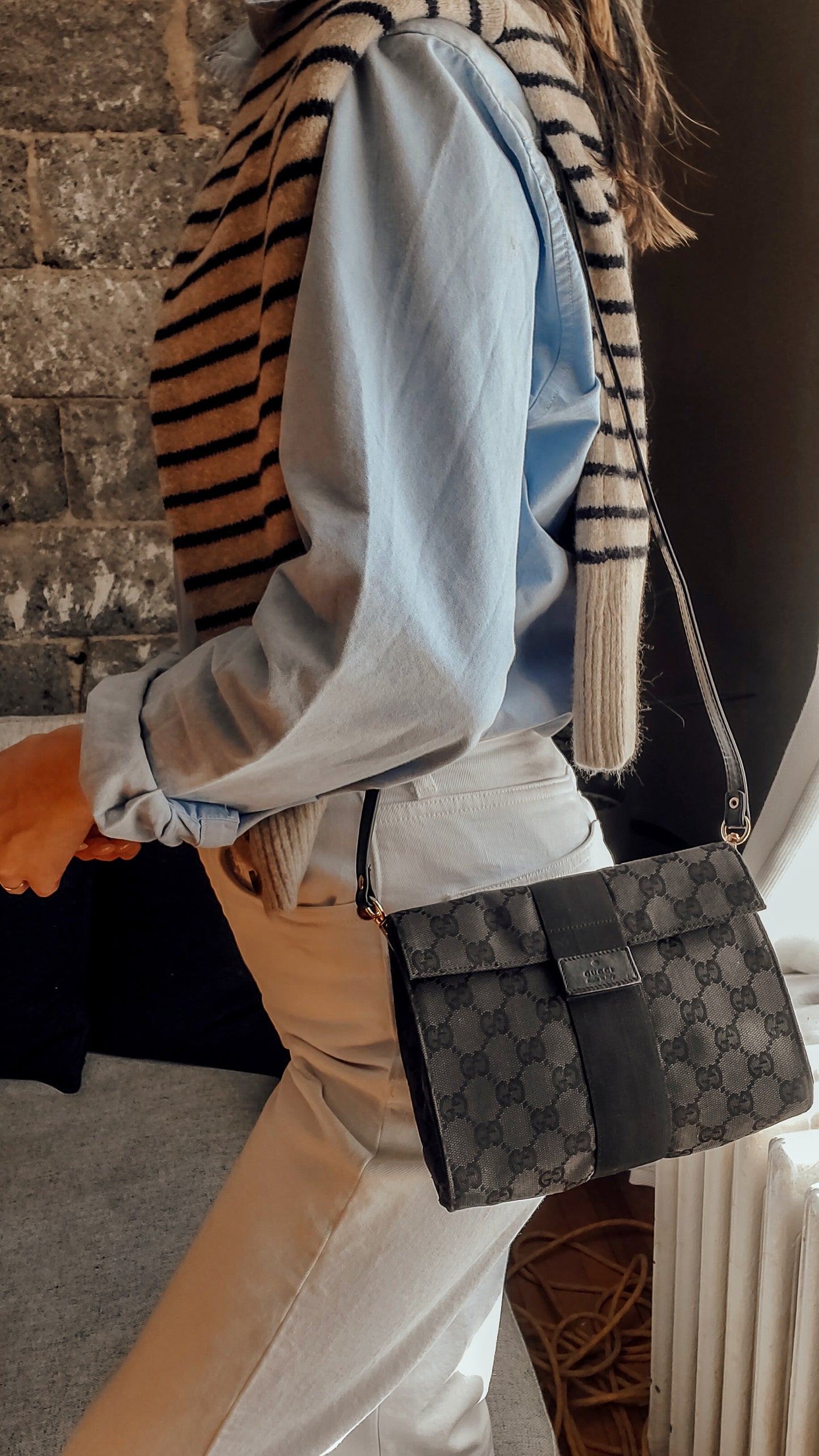 Authentic Gucci Upcycle Black Monogram Purse with Strap