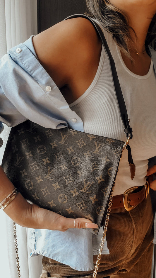 Authentic Vintage Louis Vuitton Upcycle Pouch on Chain & Strap