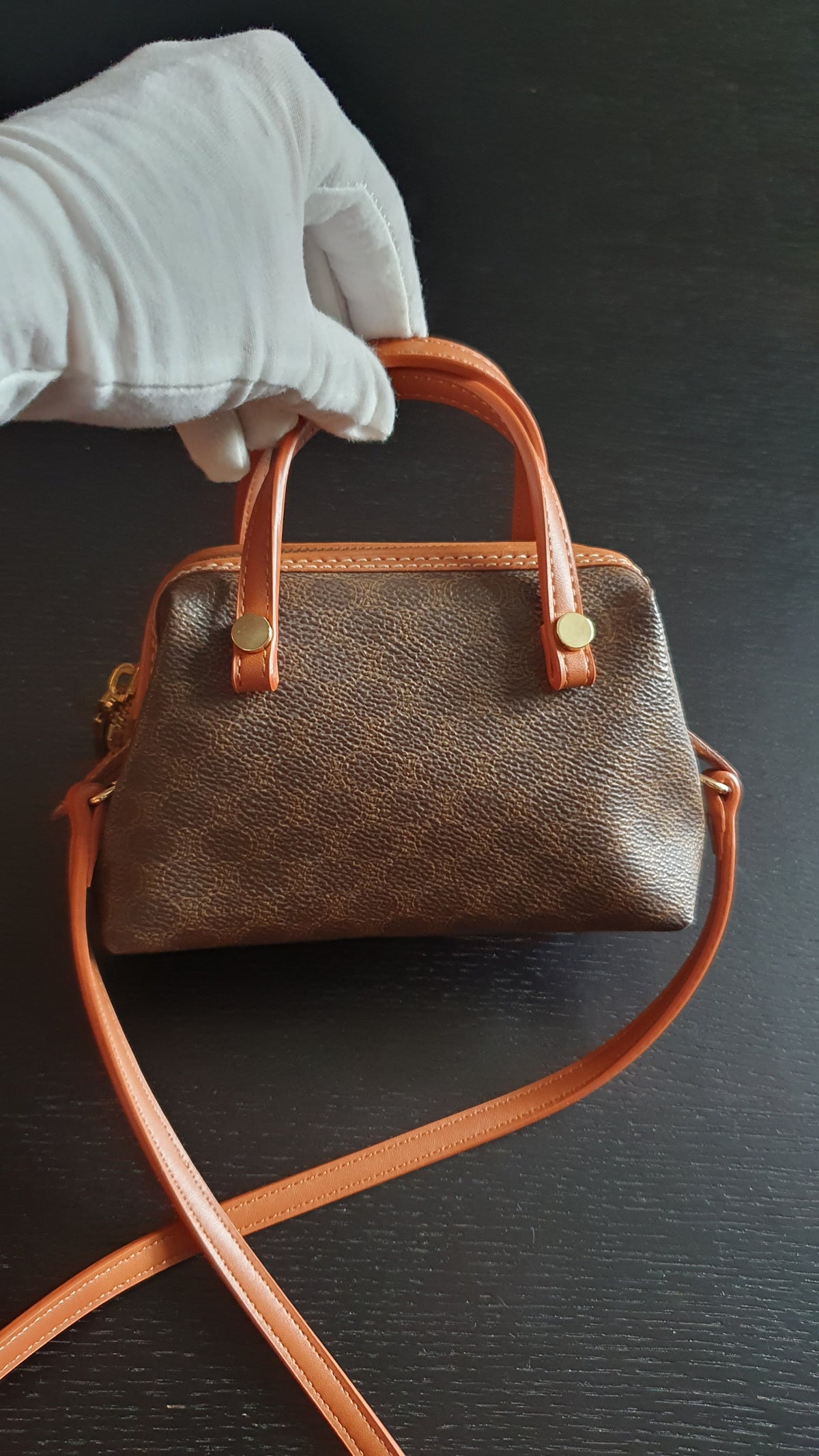 Authentic Vintage Celine Upcycle Small Brown Purse with Straps