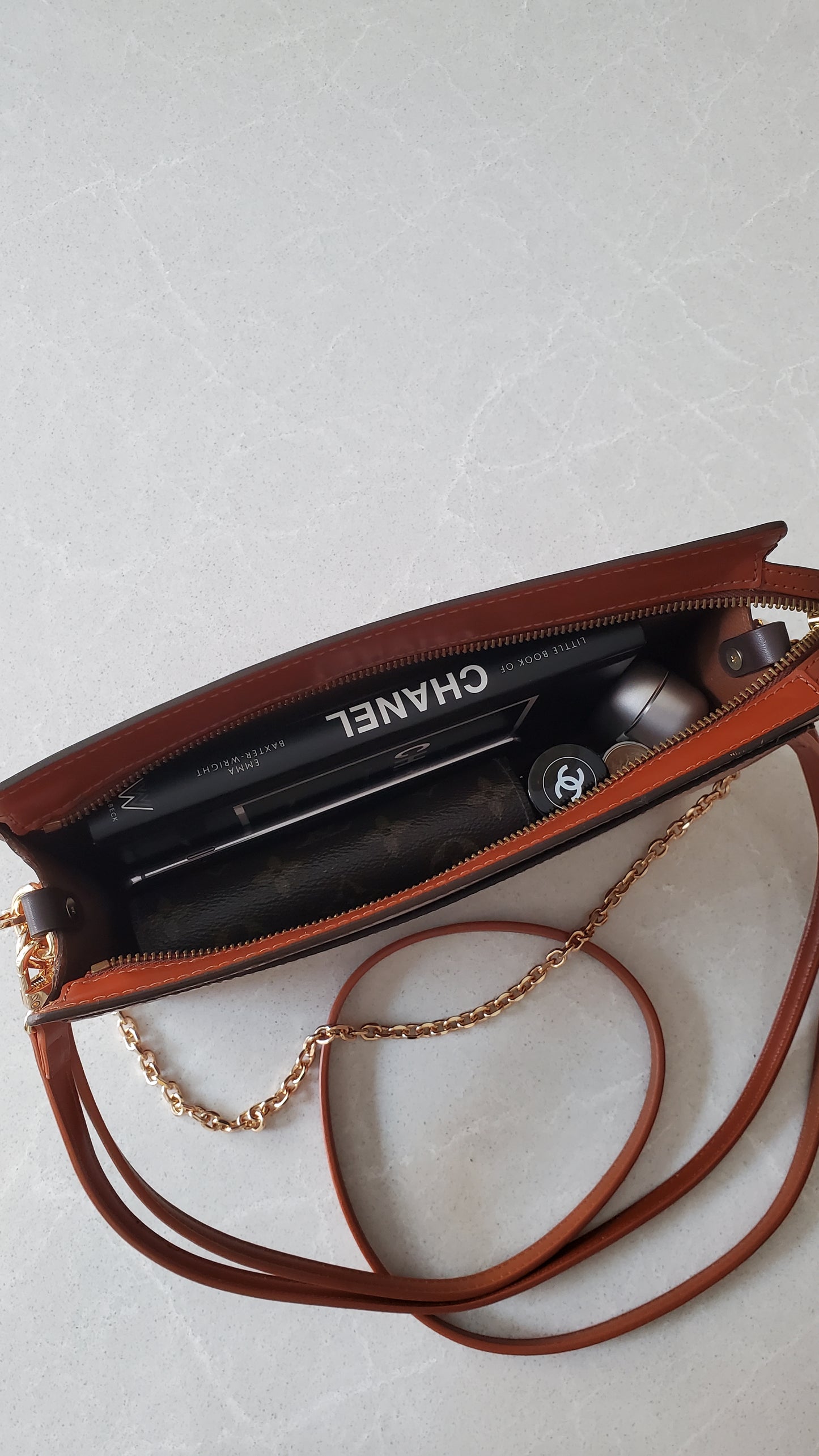 Authentic Louis Vuitton Upcycle Tan Epi Purse with Straps and Chain