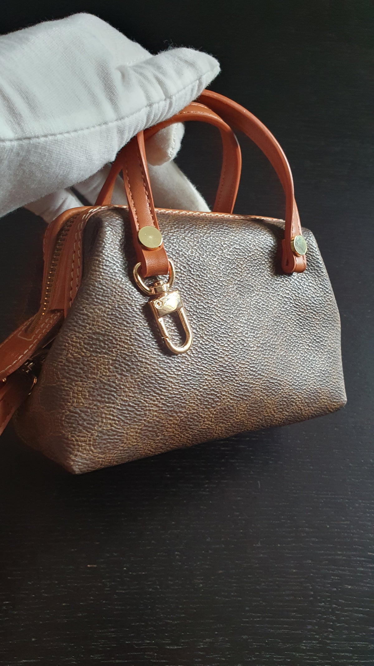 Authentic Vintage Celine Upcycle Small Brown Purse with Straps