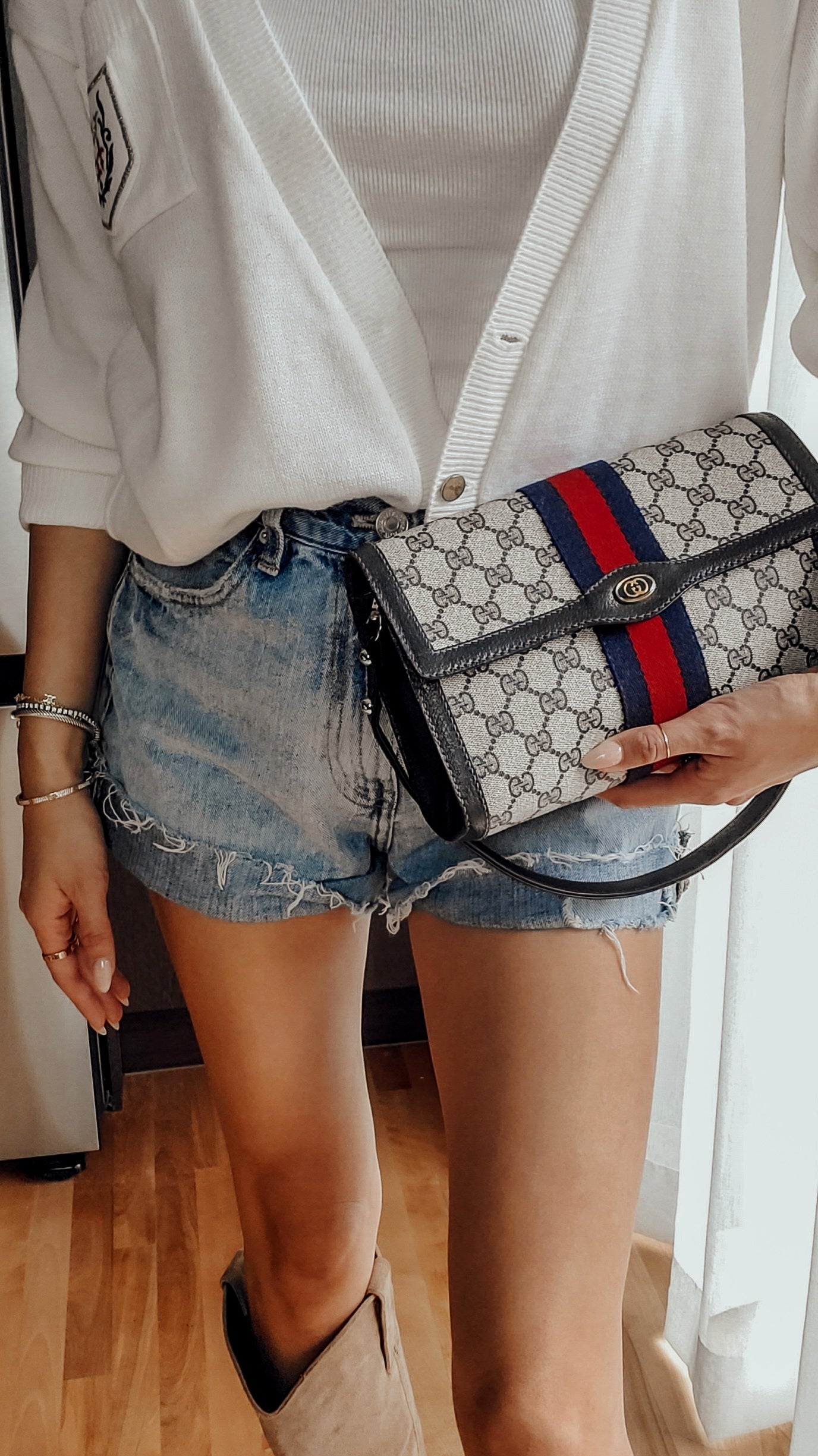 Authentic Vintage Gucci Upcycle (Dark Navy) Versatile Purse