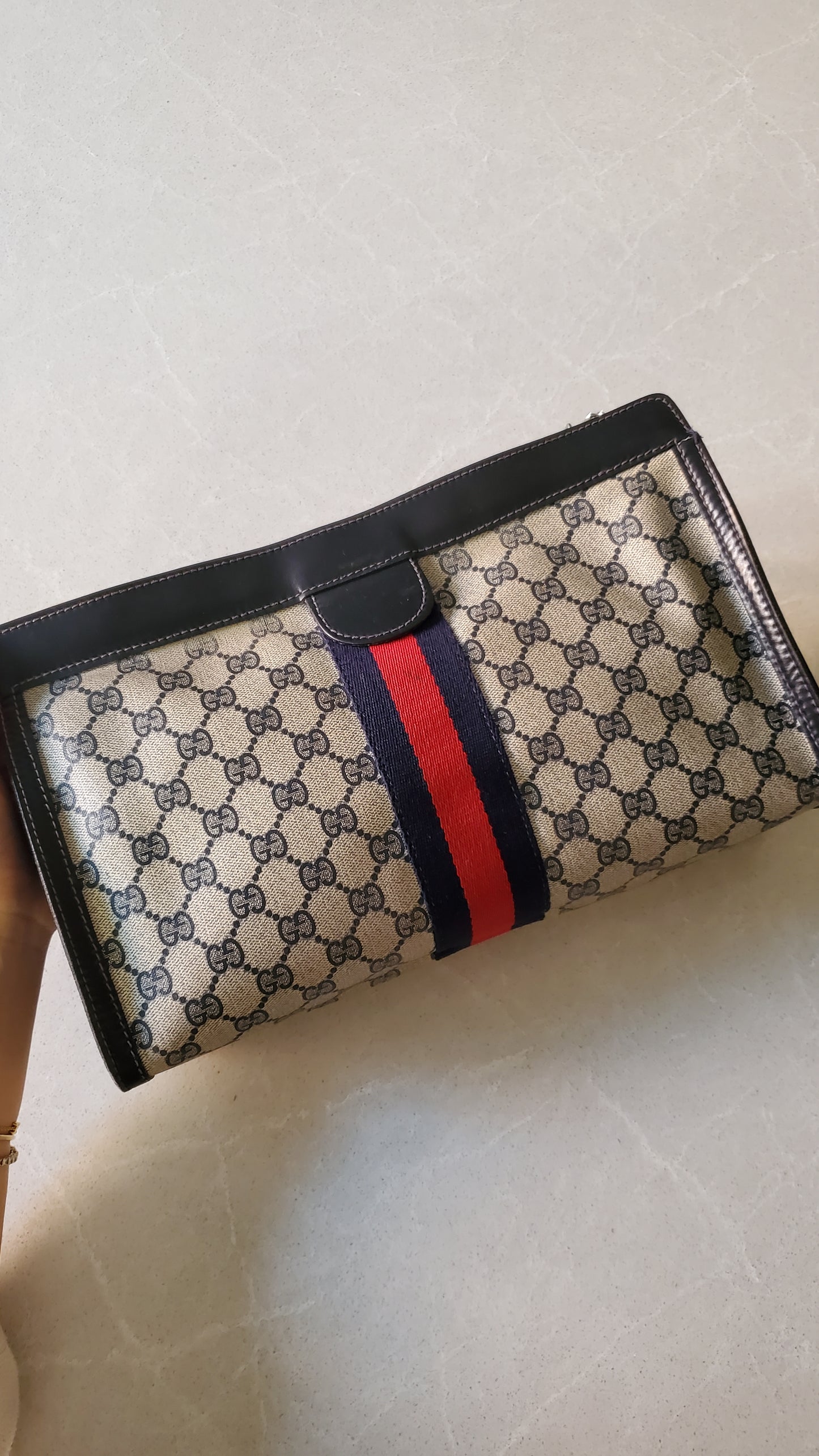 Authentic Vintage Upcycle Gucci Large Bag on Chains (with velcro closing)