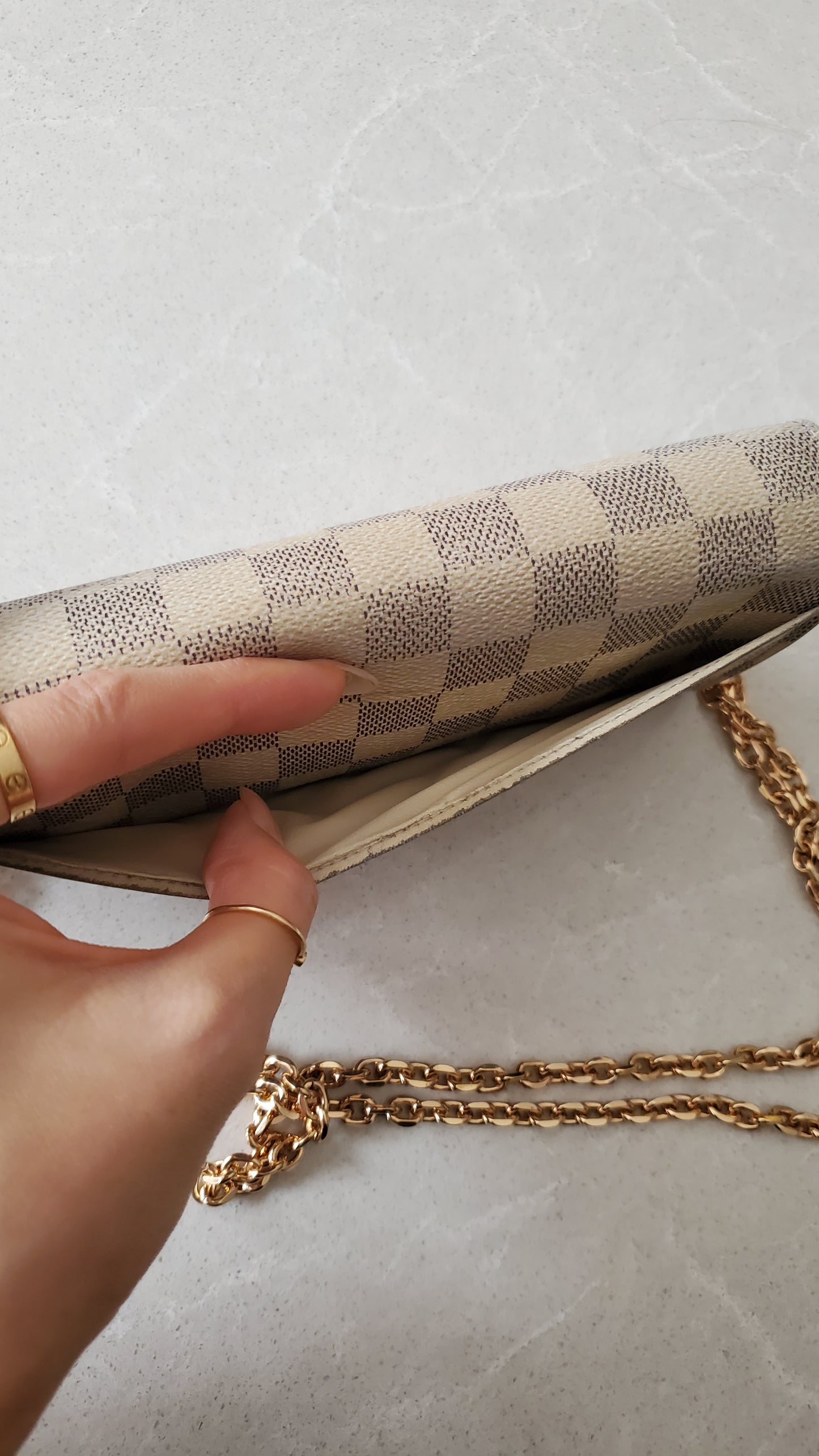 Authentic Louis Vuitton Damier Upcycle Wallet on Chain