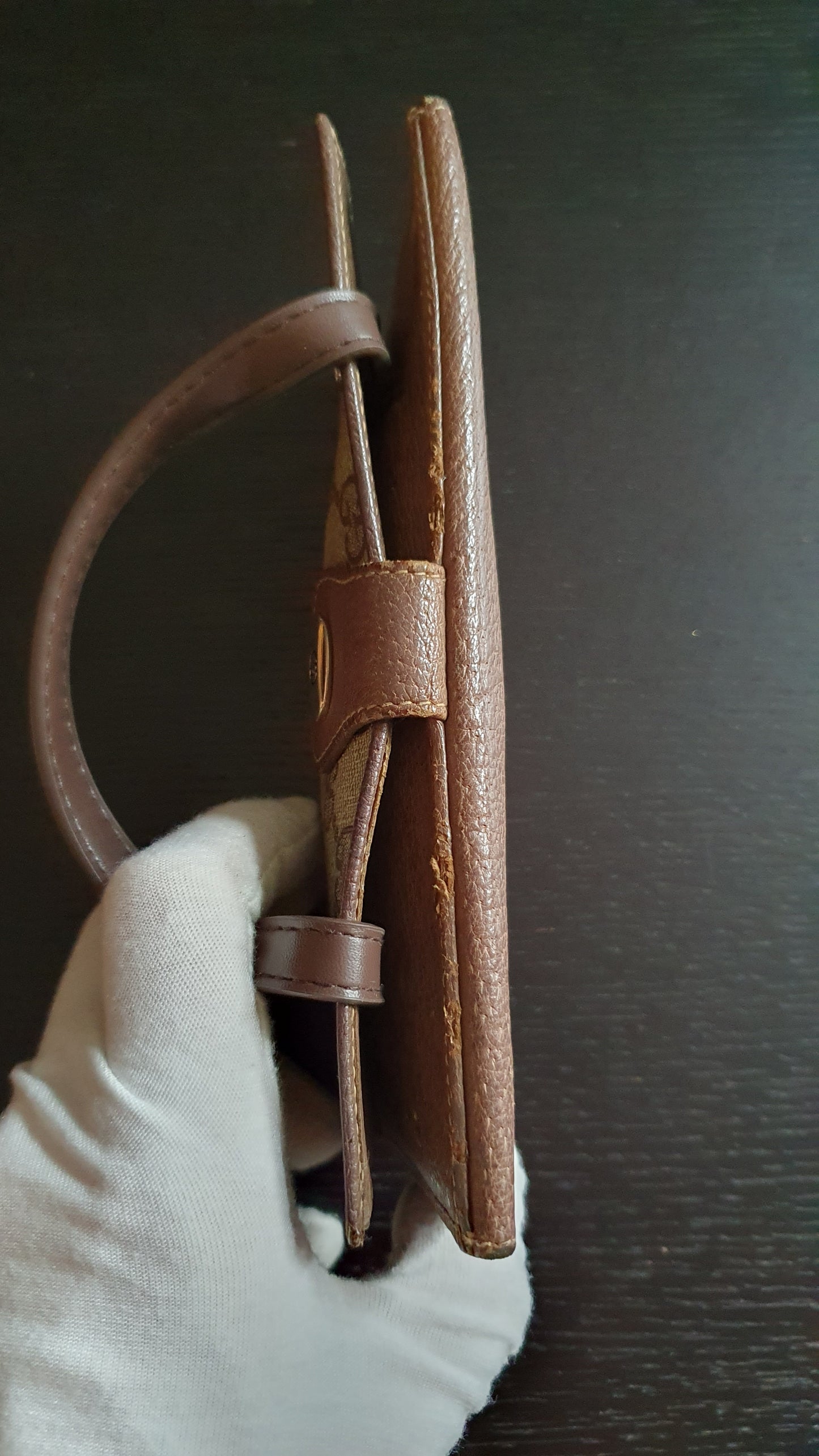 Authentic Vintage Gucci Upcycle Brown Wallet with Single Handle