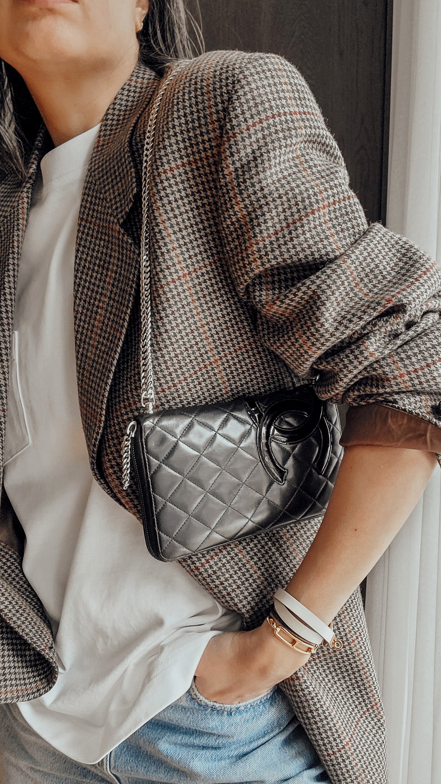 Authentic Vintage Chanel Upcycle Large Zip Wallet on Chain