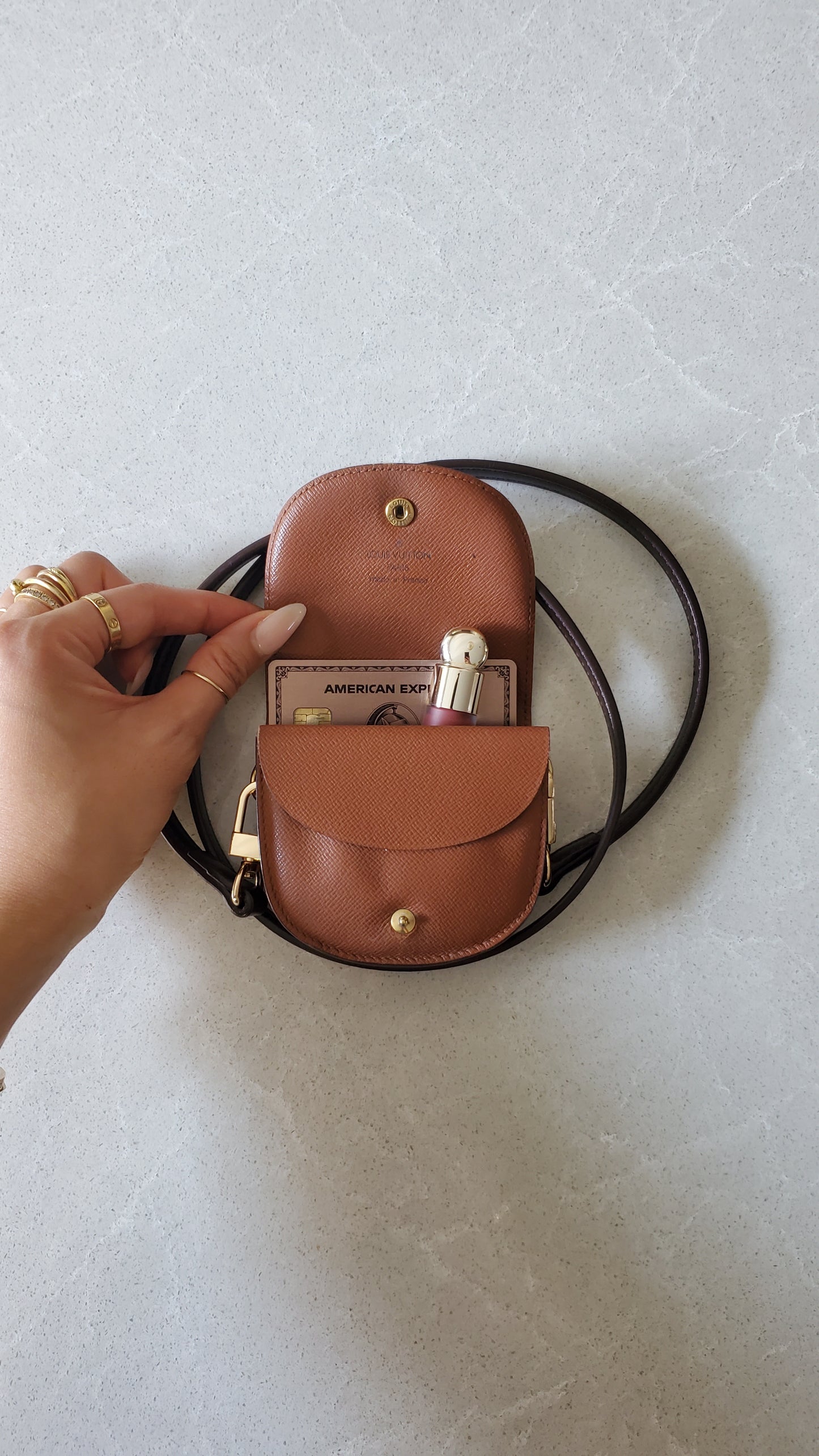 Authentic Vintage Louis Vuitton Upcycle Mini Pouch with Strap
