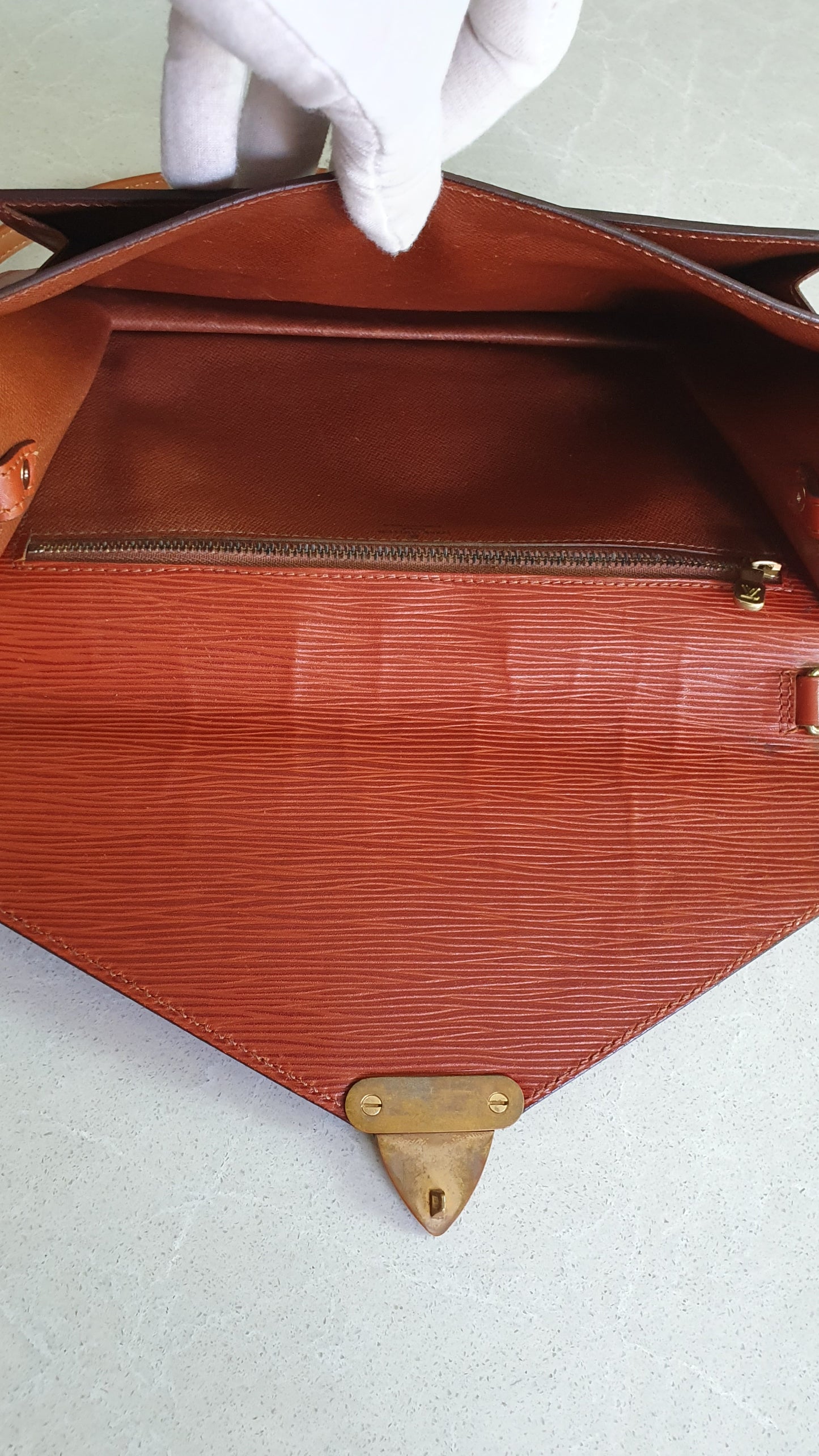 Authentic Louis Vuitton Upcycle Tan Epi Purse with Shoulder Strap