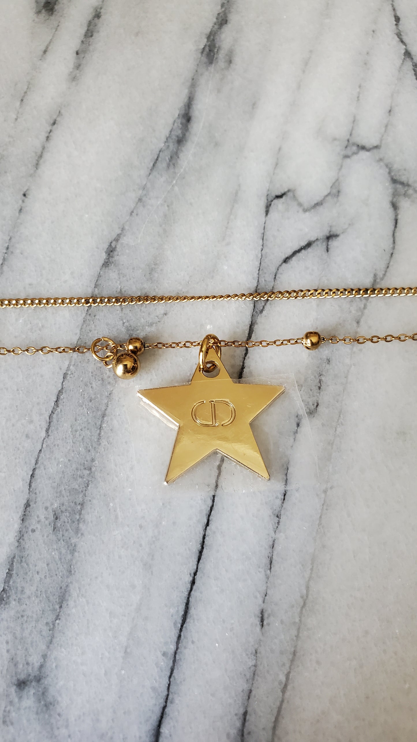 Authentic Dior (Star) Upcycle Gold Beads Layers Necklace