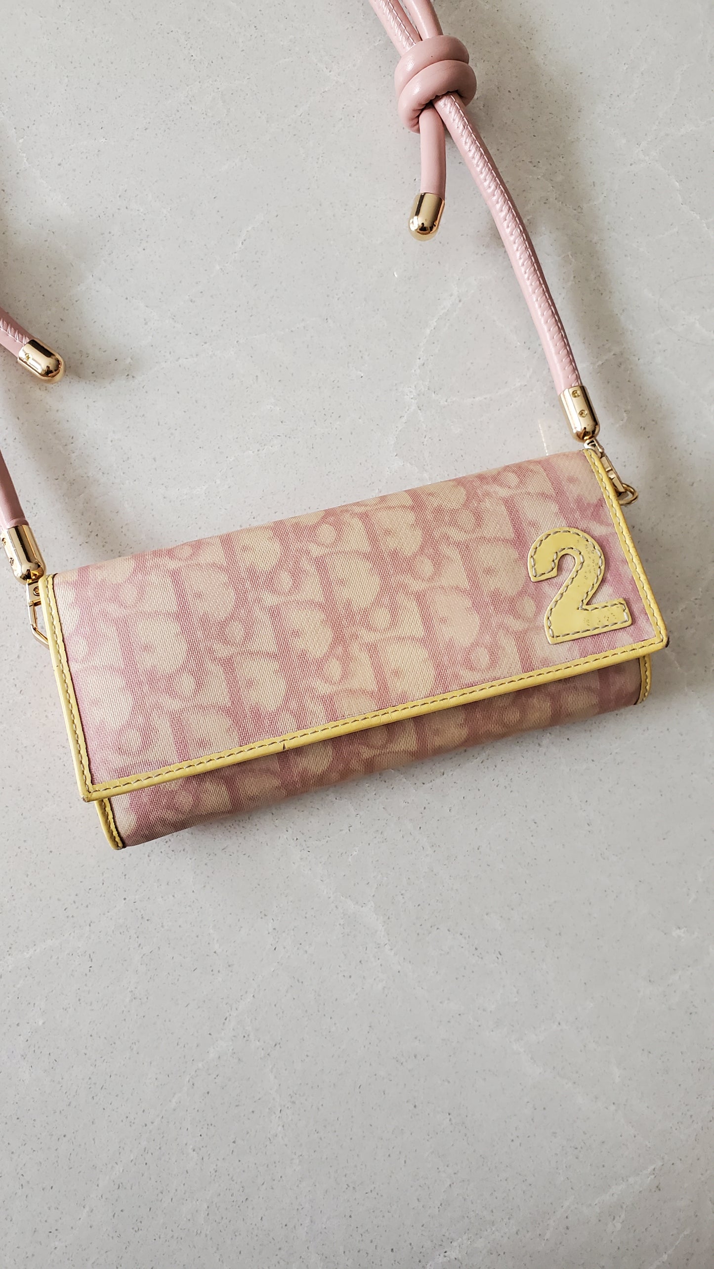 Authentic Vintage Dior Upcycle Pink Wallet on Strap