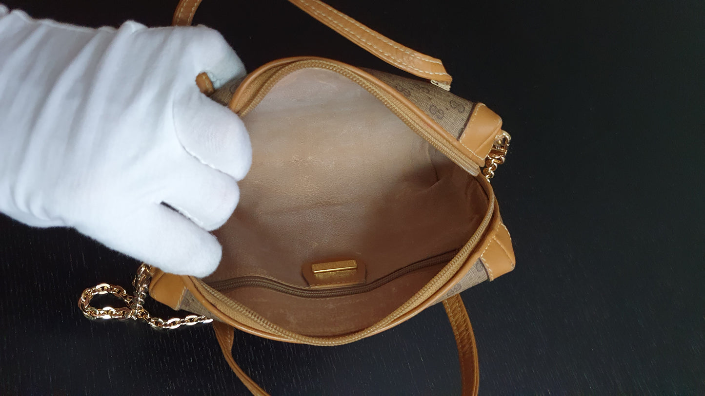 Authentic Vintage Gucci Upcycle Tan Bag with Straps & Chain