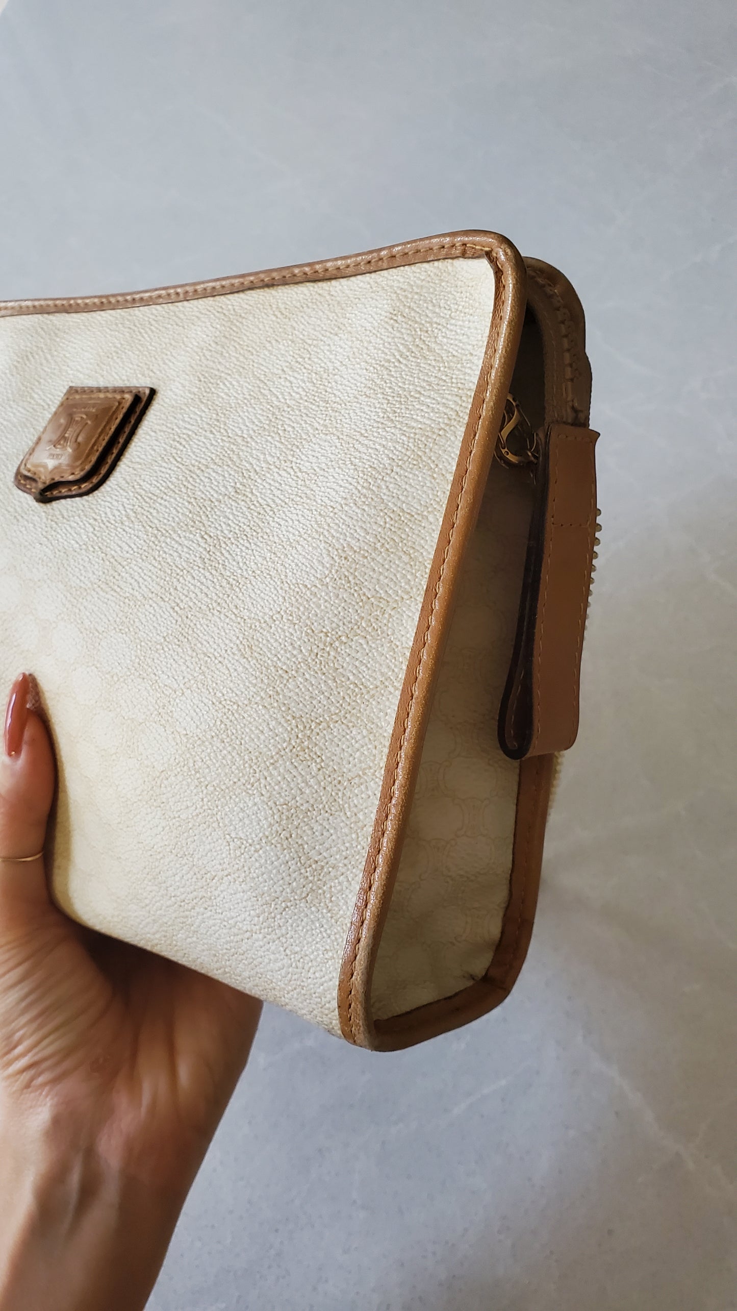 Authentic Vintage Celine Upcycle White Purse on Chain
