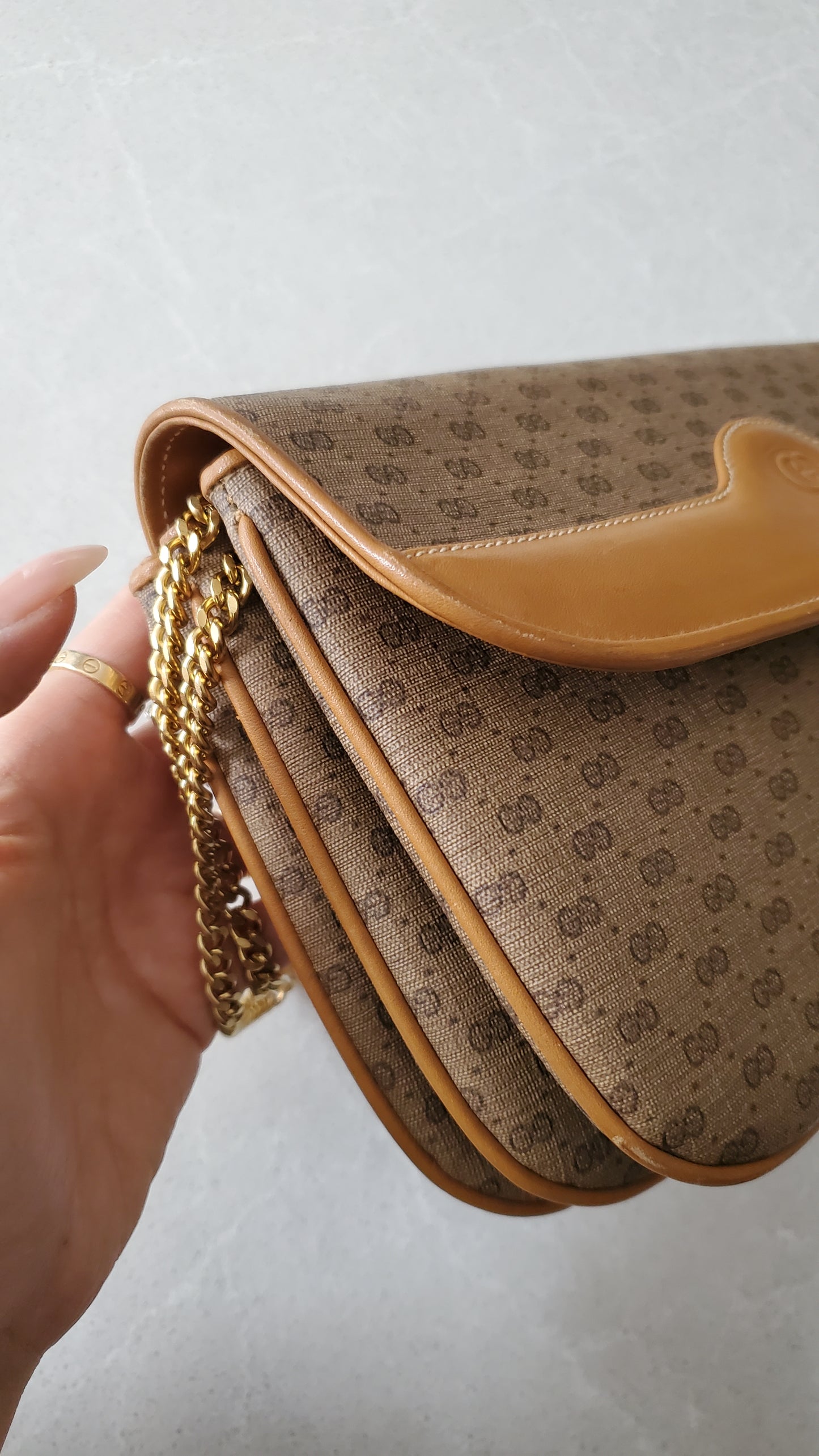 Authentic Vintage Gucci Upcycle 3 Compartments Purse on Chains