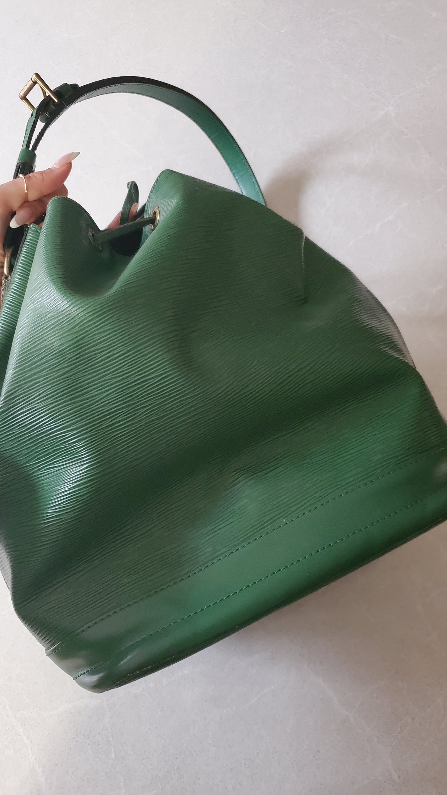 Authentic Vintage Louis Vuitton Green Epi Bucket Bag