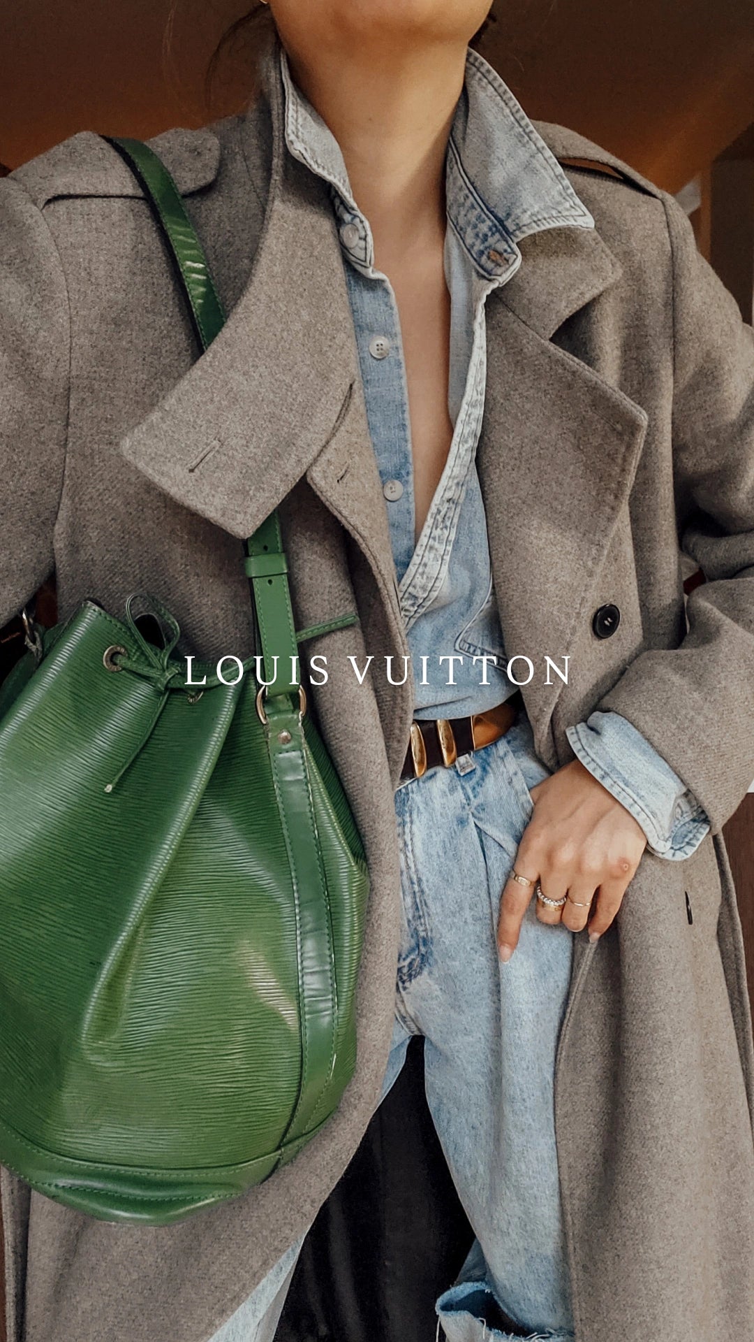 Authentic Vintage Louis Vuitton Green Epi Bucket Bag