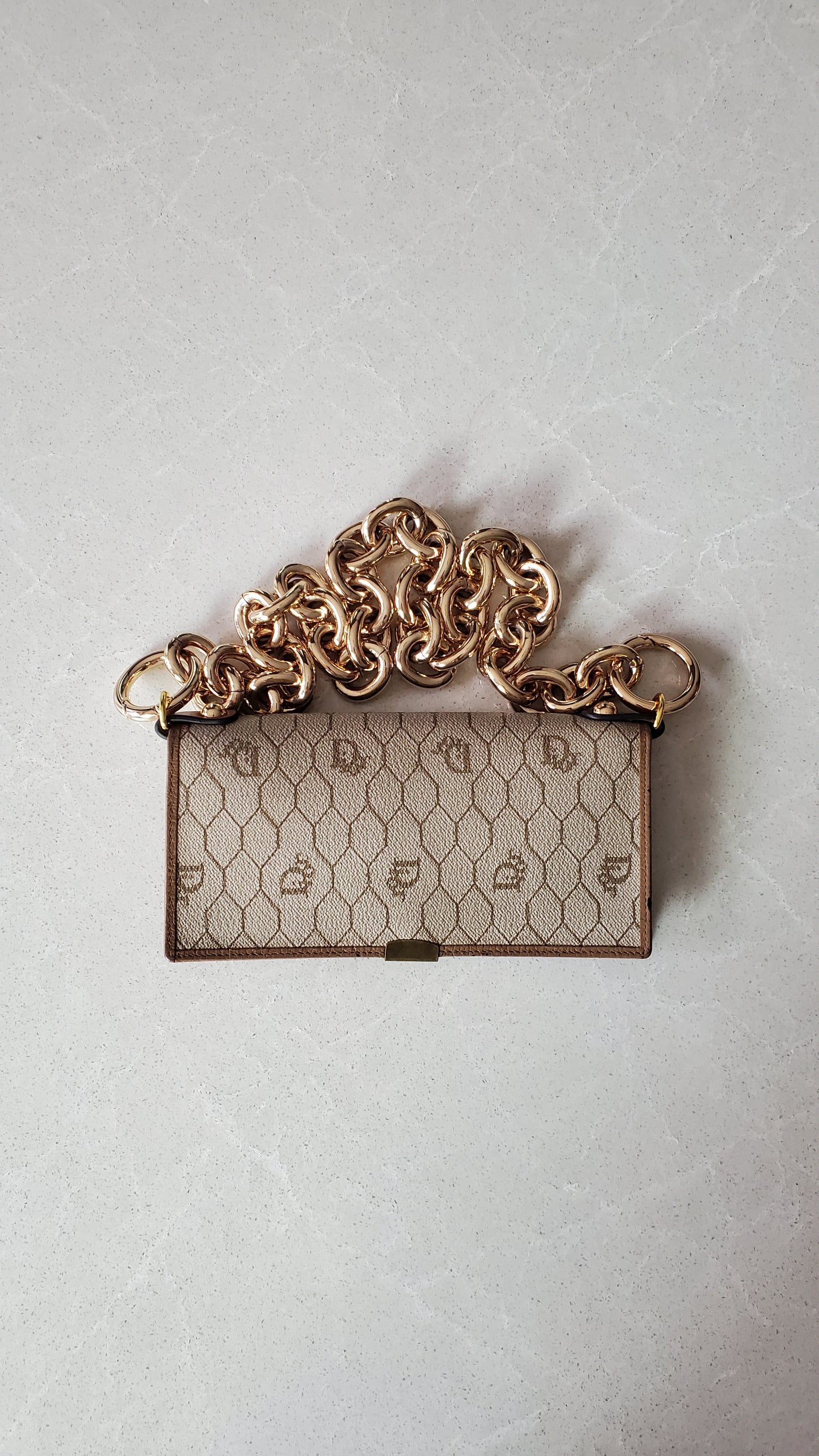 Authentic Vintage Dior Upcycle Wallet with Shoulder Chain