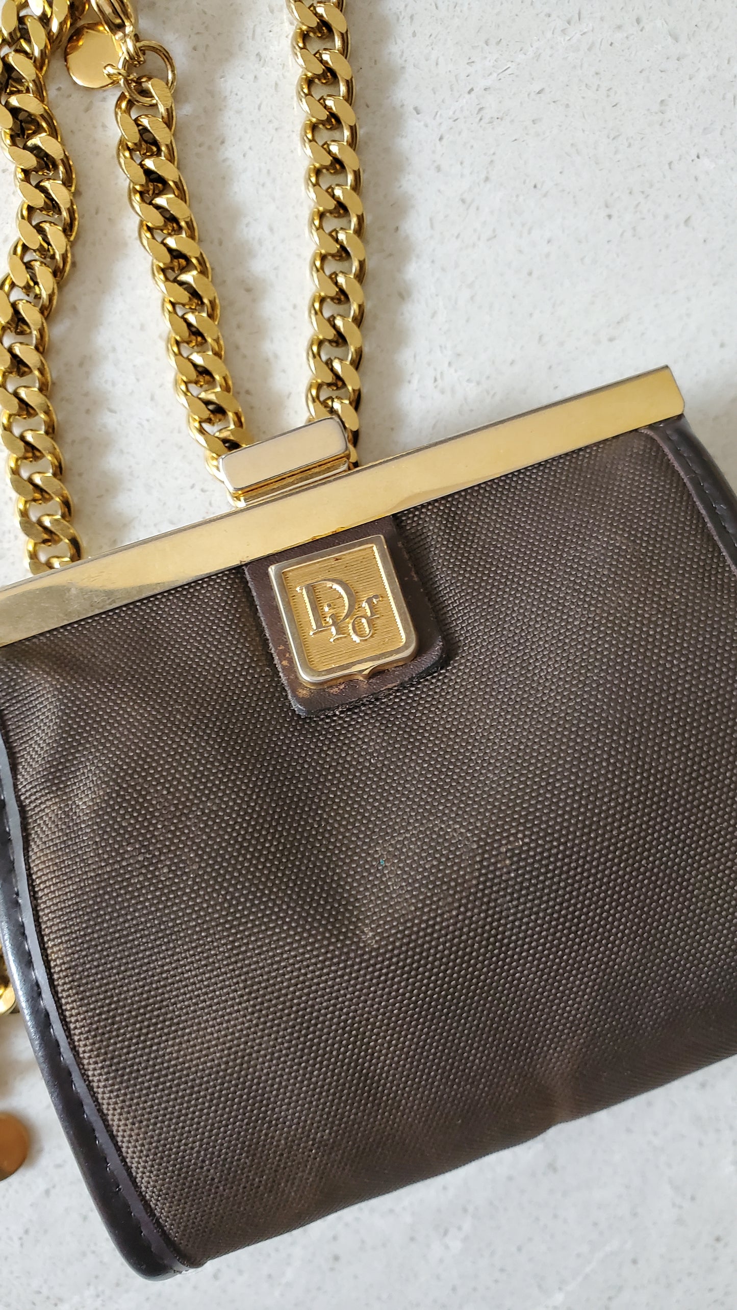Authentic Vintage Dior Upcycle Versatile Black Mini Pouch on Chain