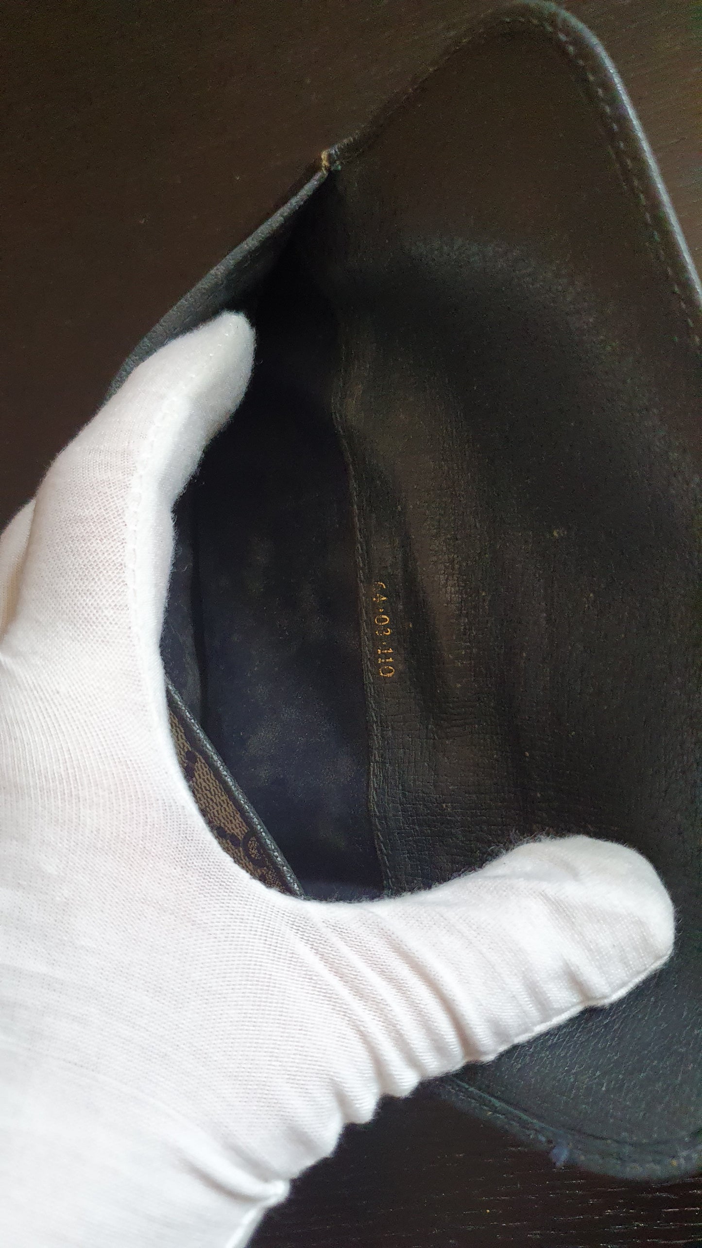 Authentic Vintage Gucci Upcycle Navy Wallet with Single Strap