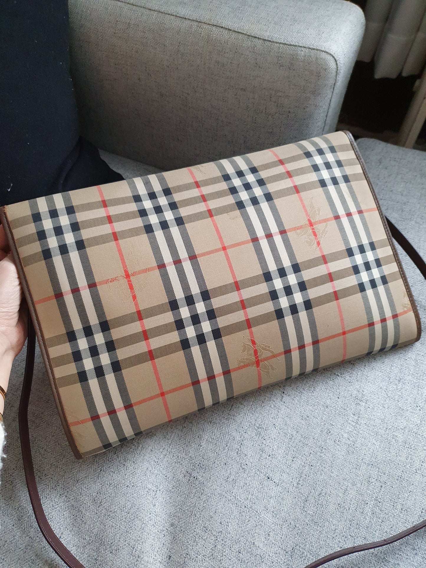 *New Drop* Authentic Burberry Upcycle Large (Brown) Purse on Strap