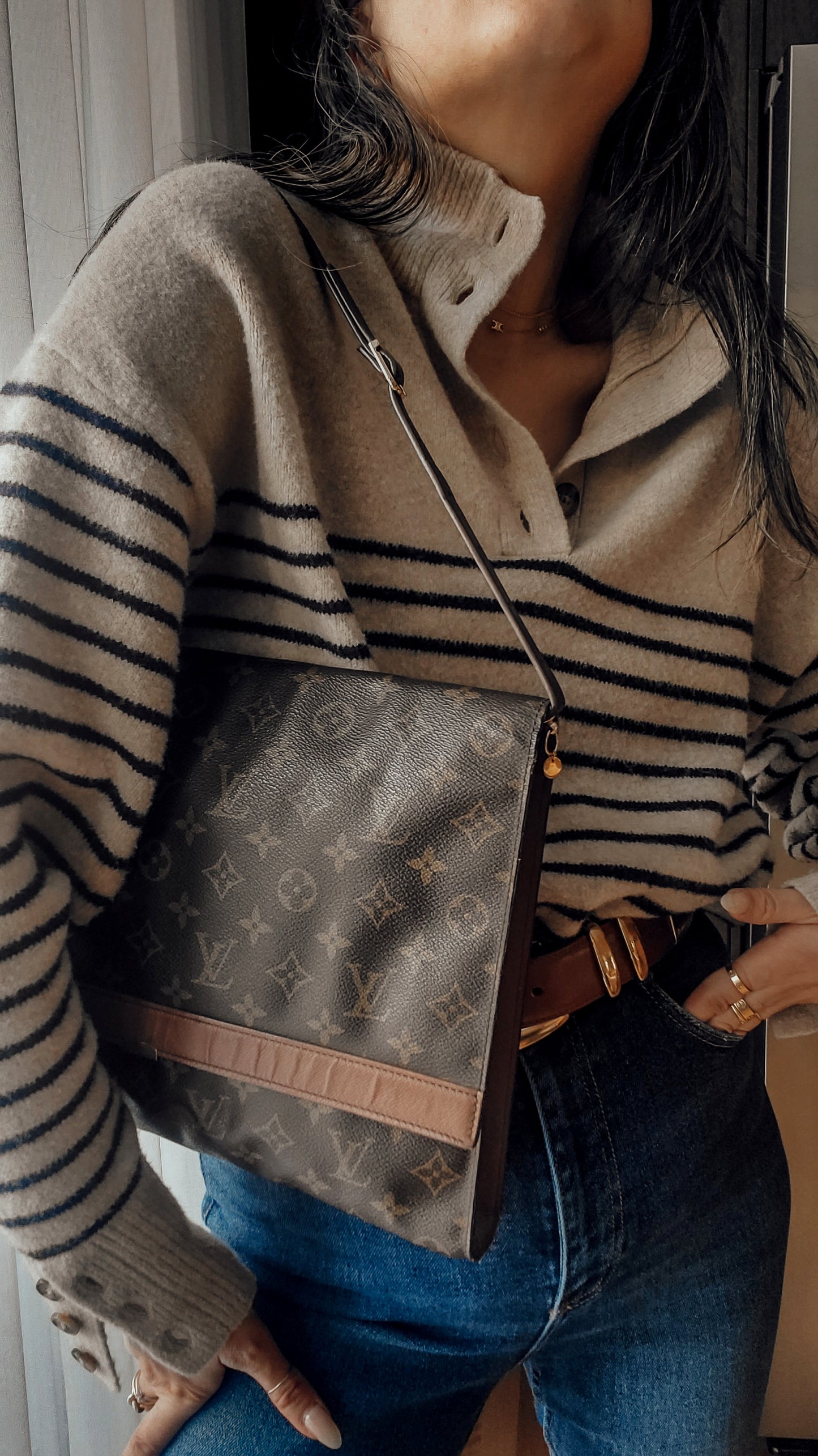 Authentic Vintage Louis Vuitton Upcycle Purse with Shoulder Strap