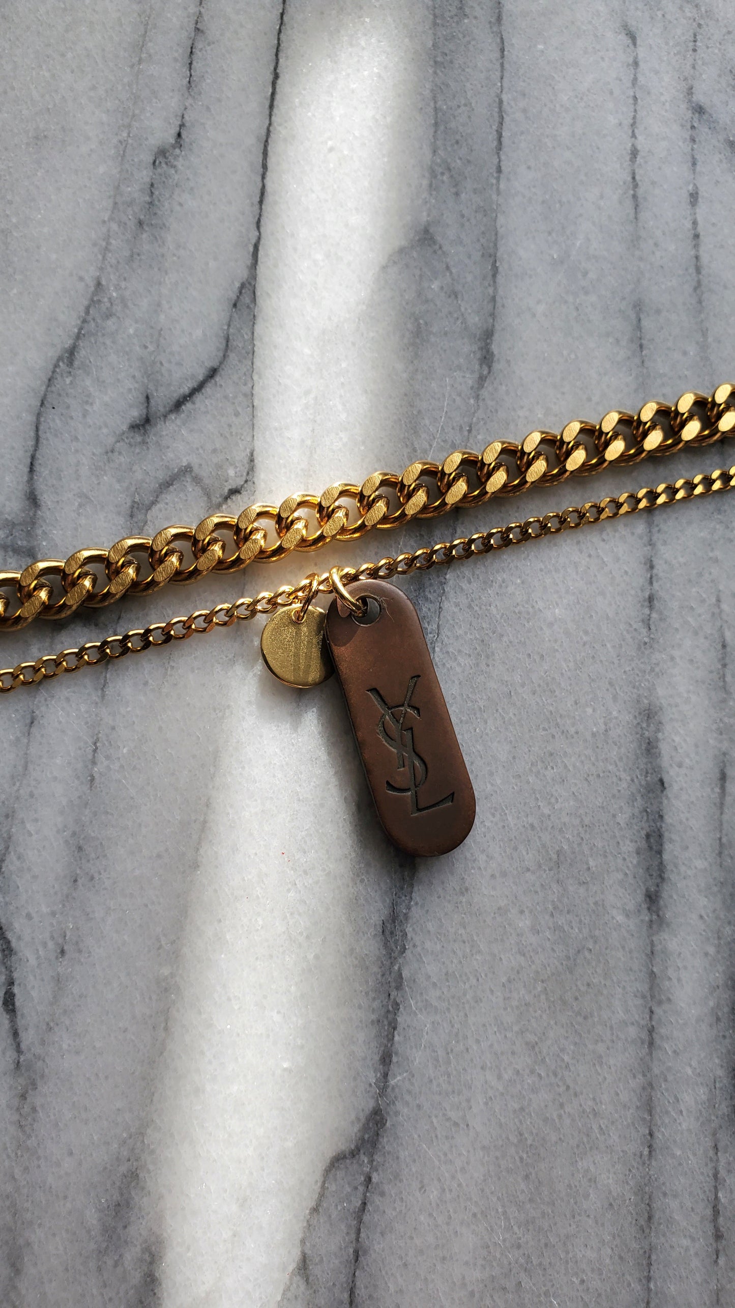 Authentic Yves Saint Laurent Upcycle Double Layers Necklace