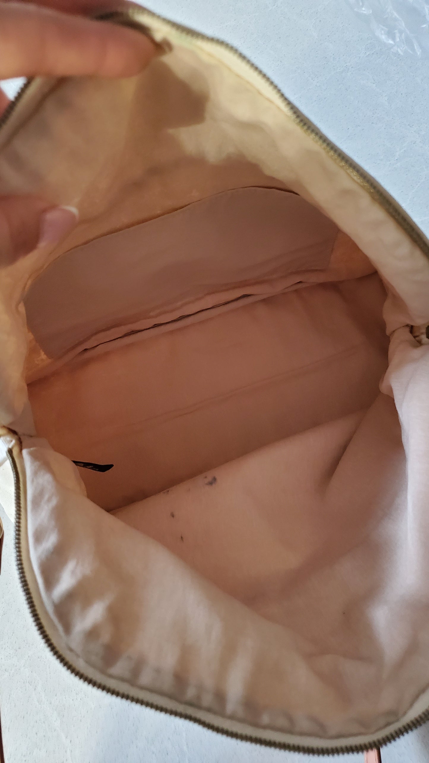 Authentic Hermès Upcycle Large Cream Canvas Bag on Strap