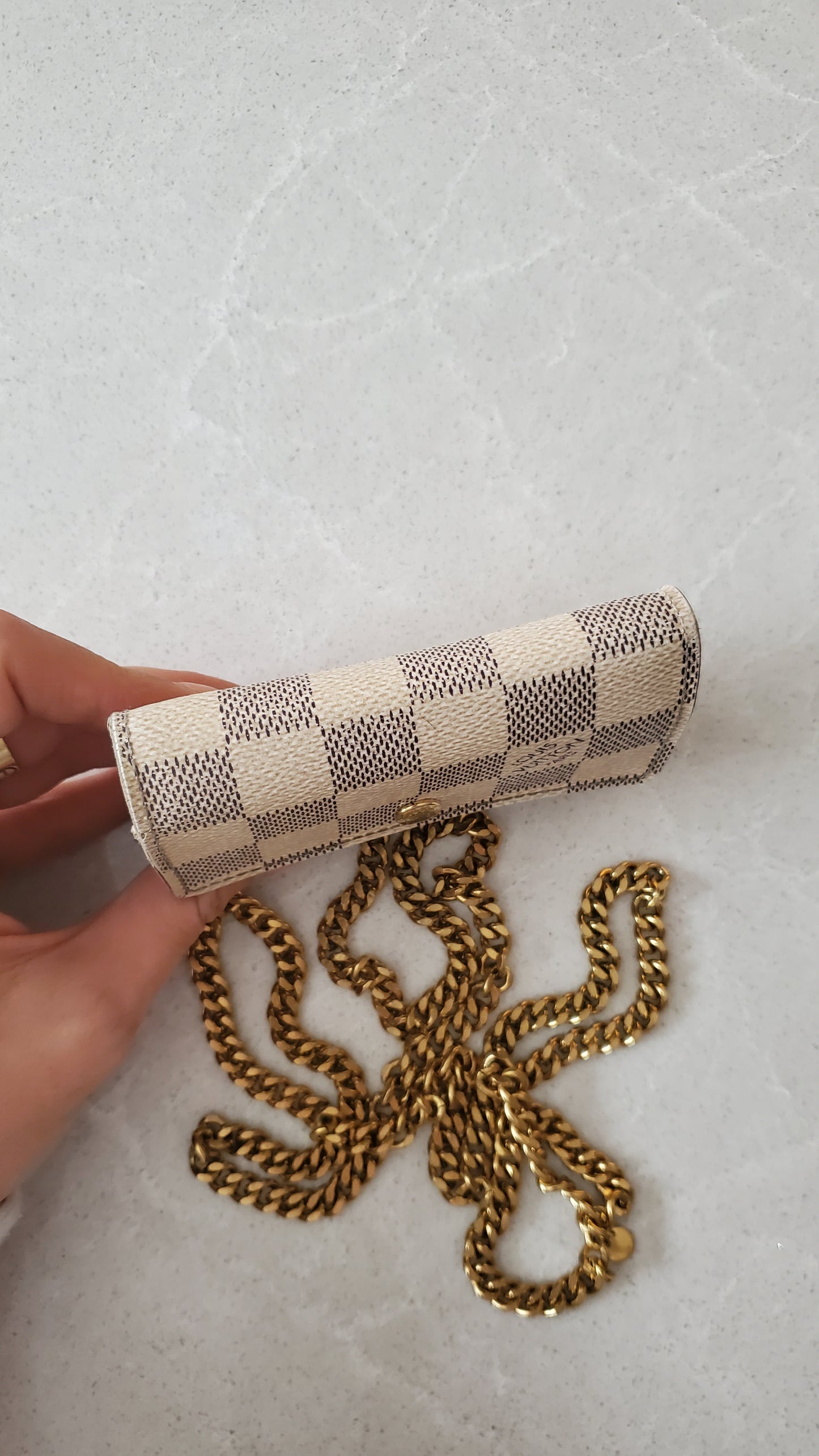 Authentic Louis Vuitton Damier Upcycle Keyholder on Chain