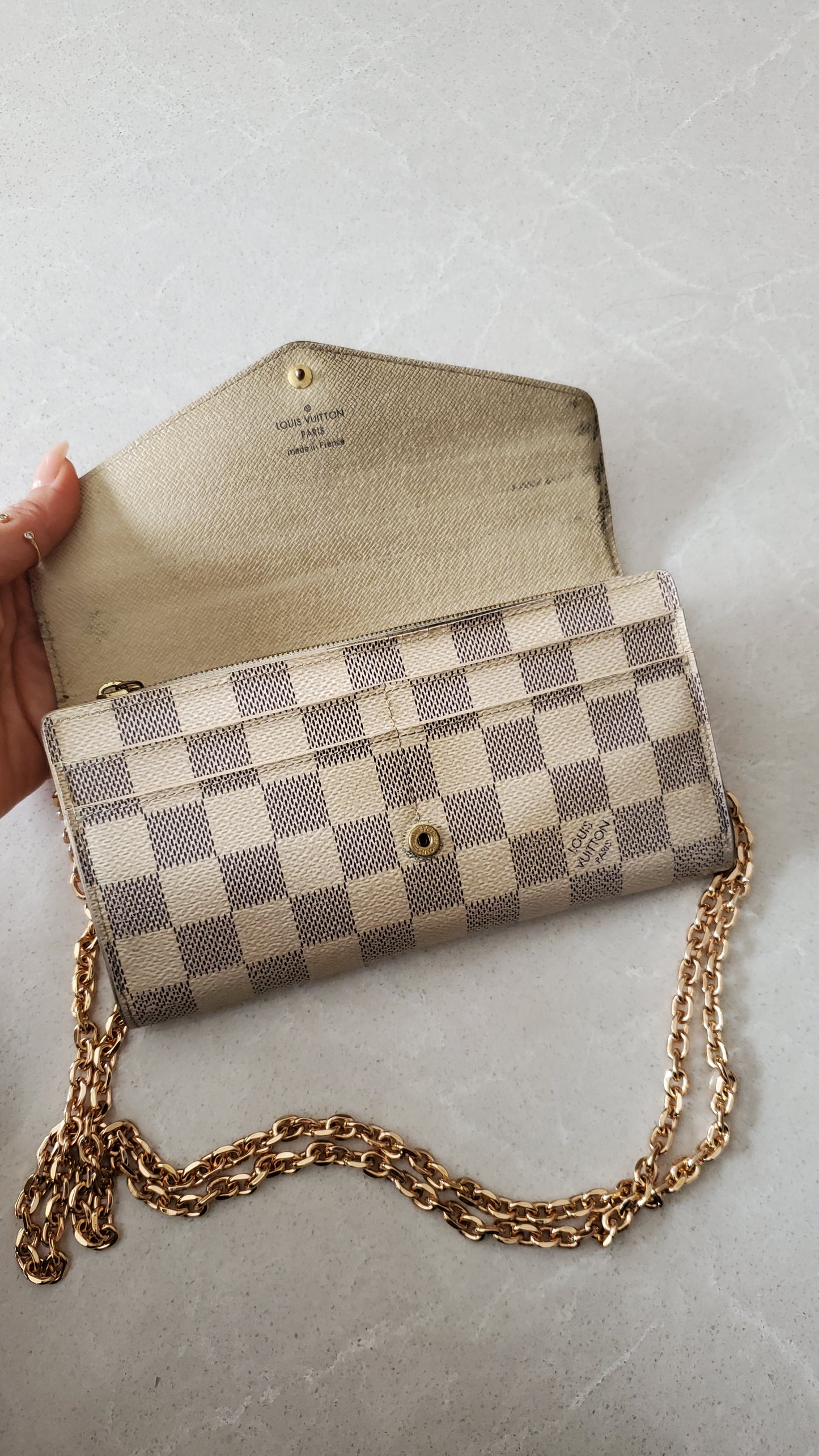 Authentic Louis Vuitton Damier Upcycle Wallet on Chain