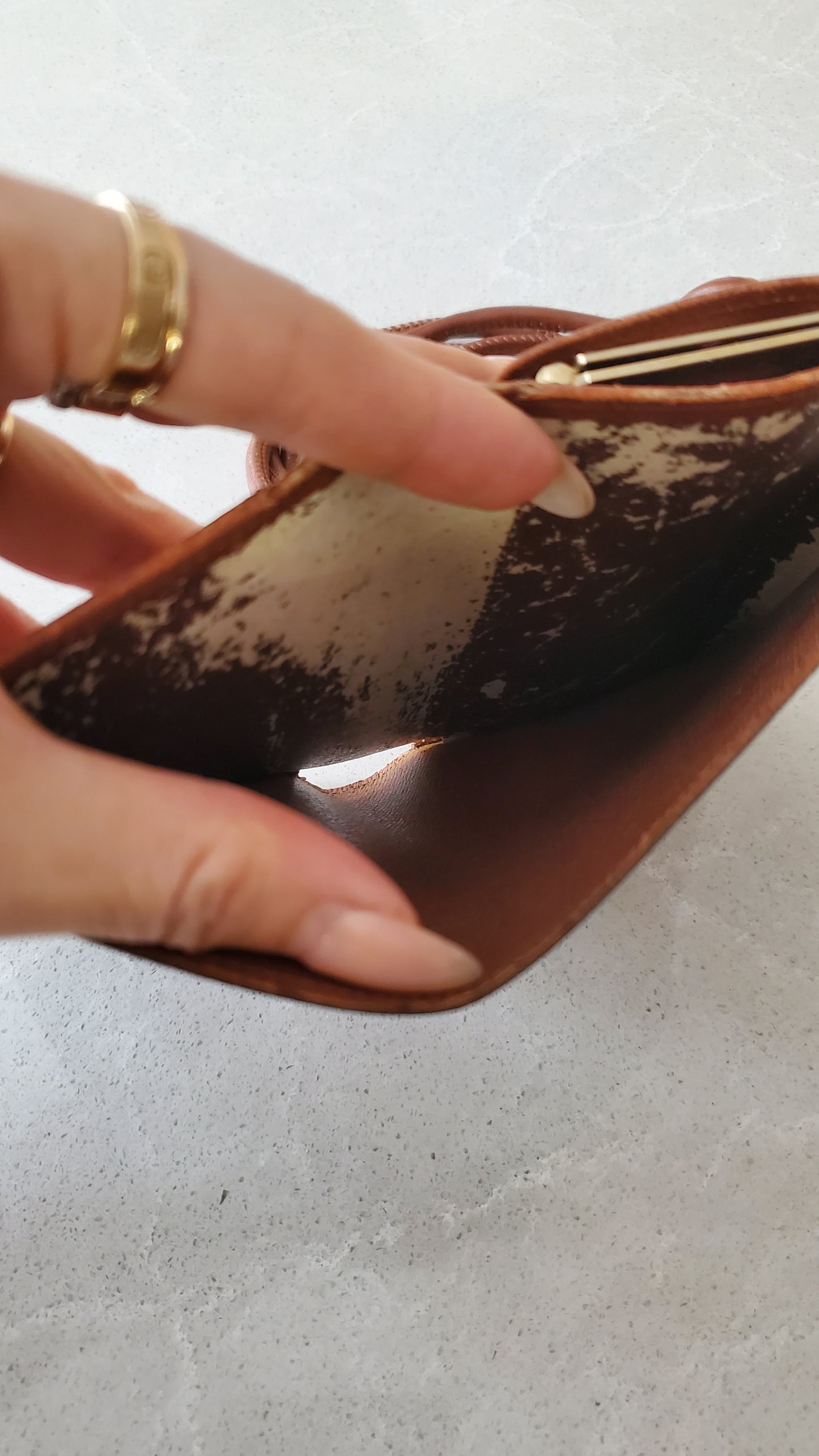 Authentic Vintage Louis Vuitton Upcycle Small Compact Wallet with Strap