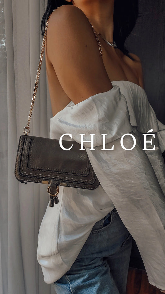 Authentic Chloé Upcycle Leather Wallet with Versatile Chain
