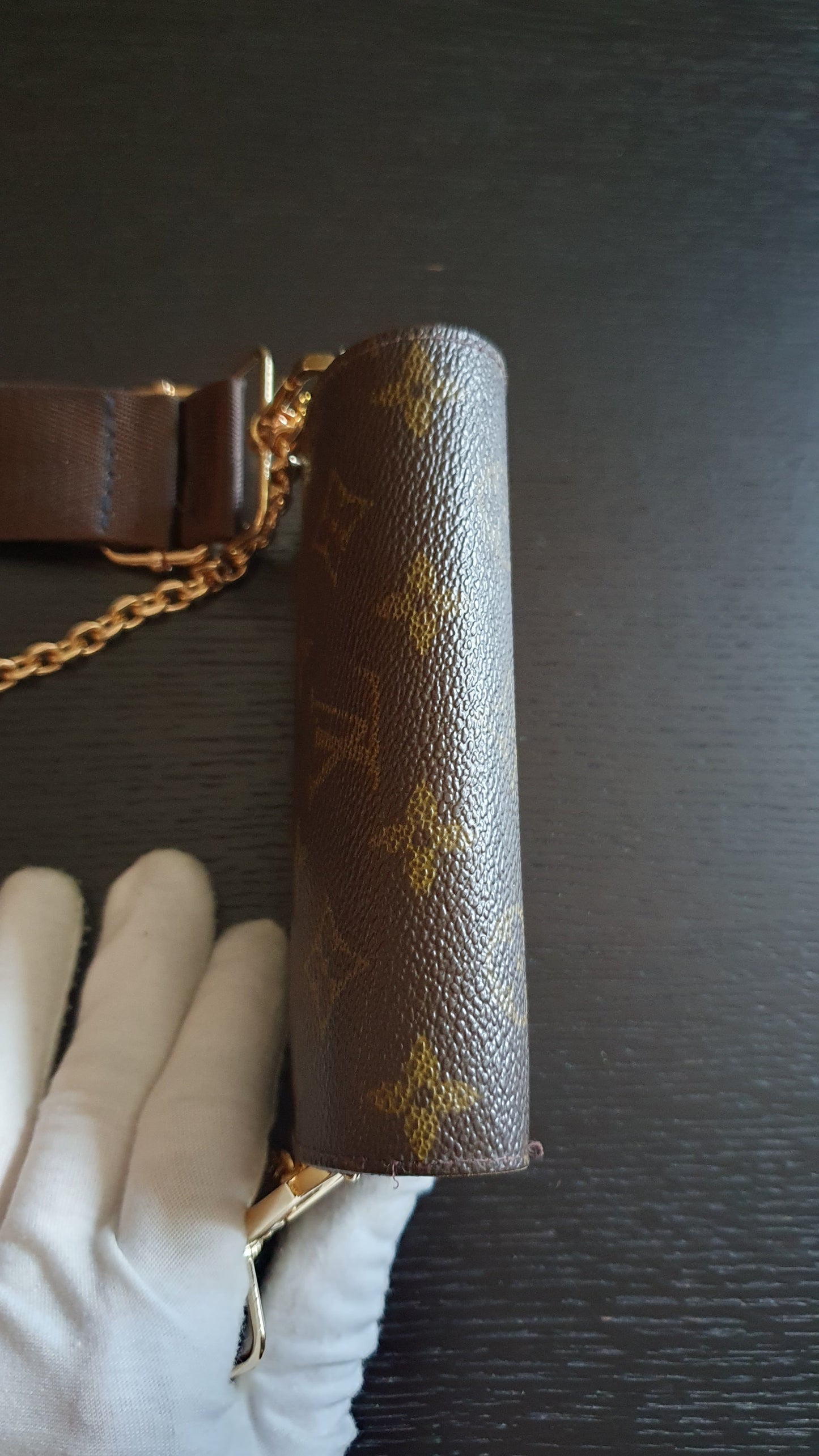 Authentic Vintage Louis Vuitton (RA0956) Upcycle Small Wallet with Strap and Chain
