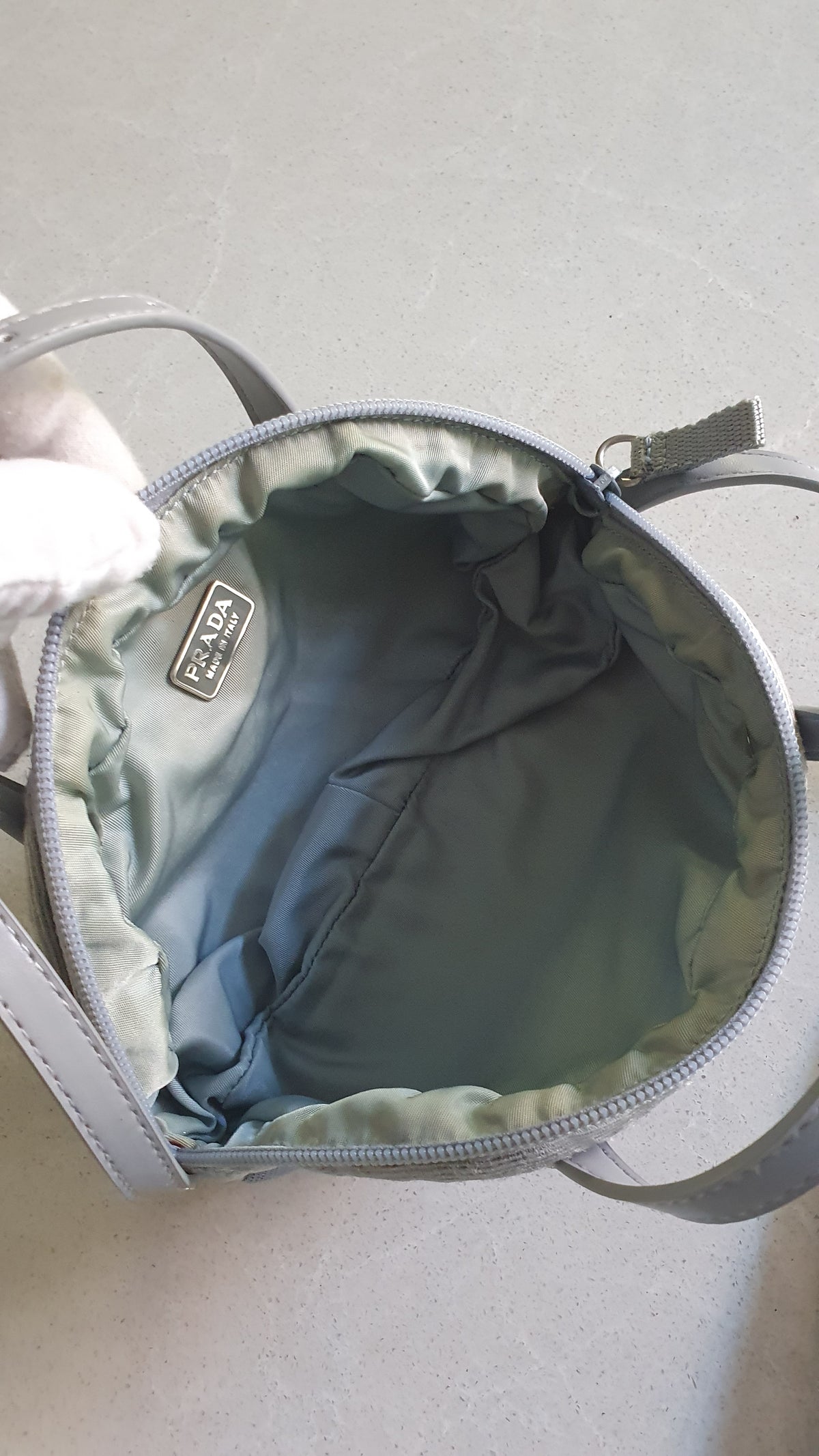 Authentic Prada Upcycle Blue Pouch with Straps
