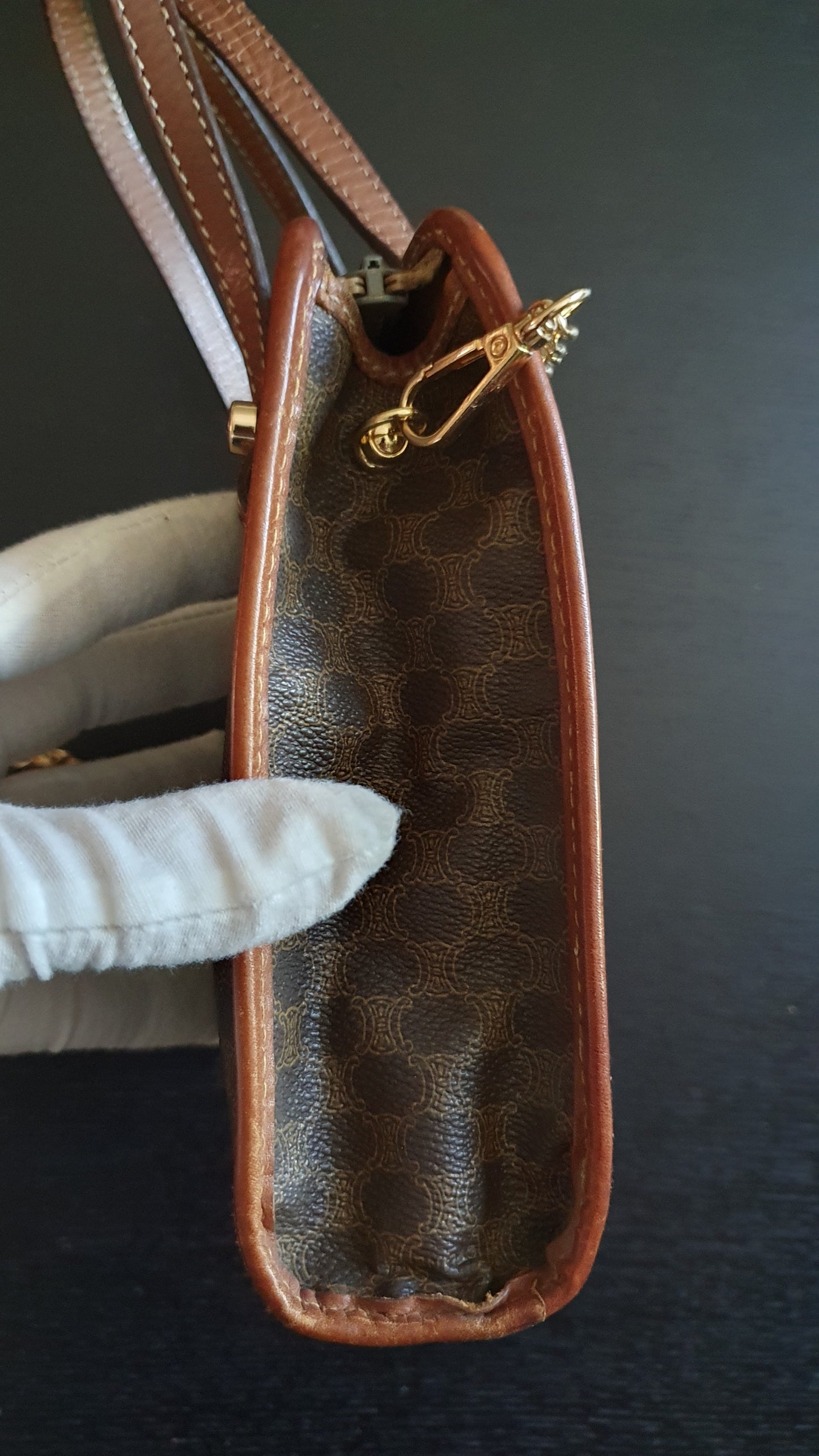 Authentic Vintage Celine Upcycle Purse (with Two Handle Straps)