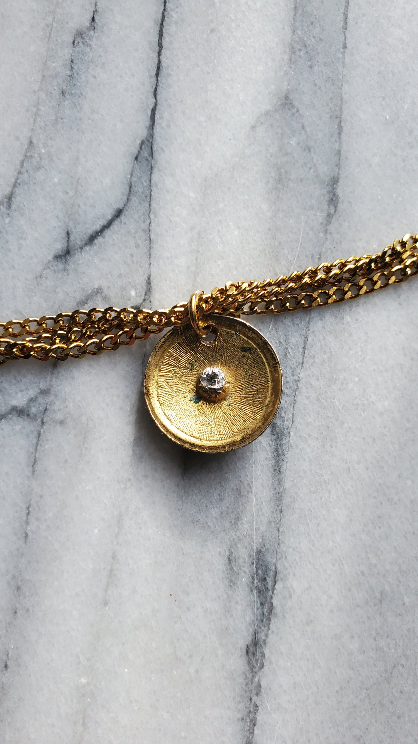 Authentic Vintage Christian Dior Button Upcycle Gold Thin Layers Bracelet