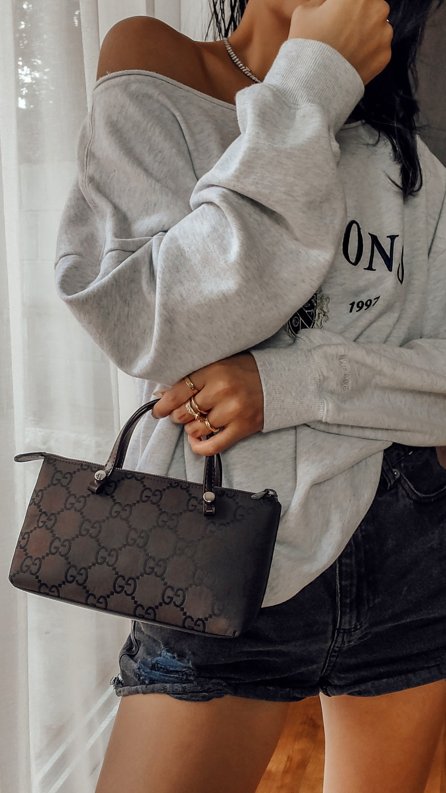 Authentic Gucci Upcycle Brown Purse with Two Handles