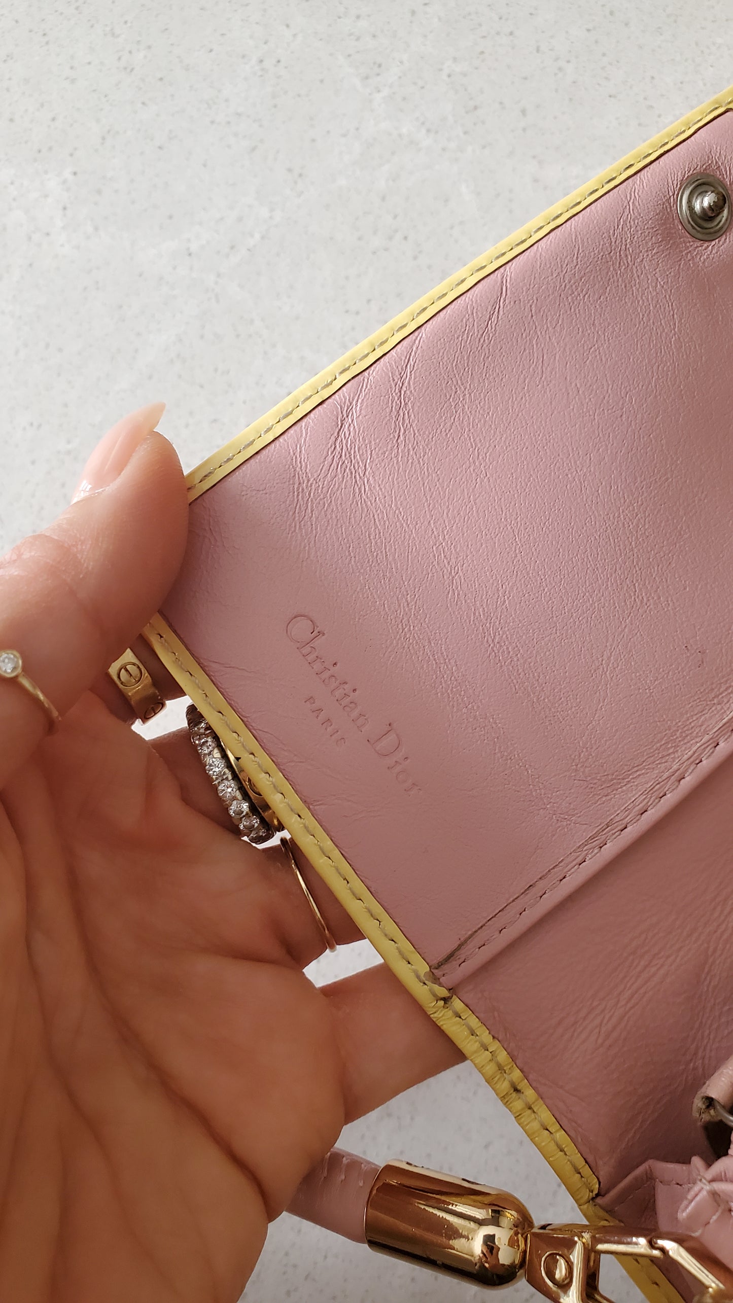Authentic Vintage Dior Upcycle Pink Wallet on Strap