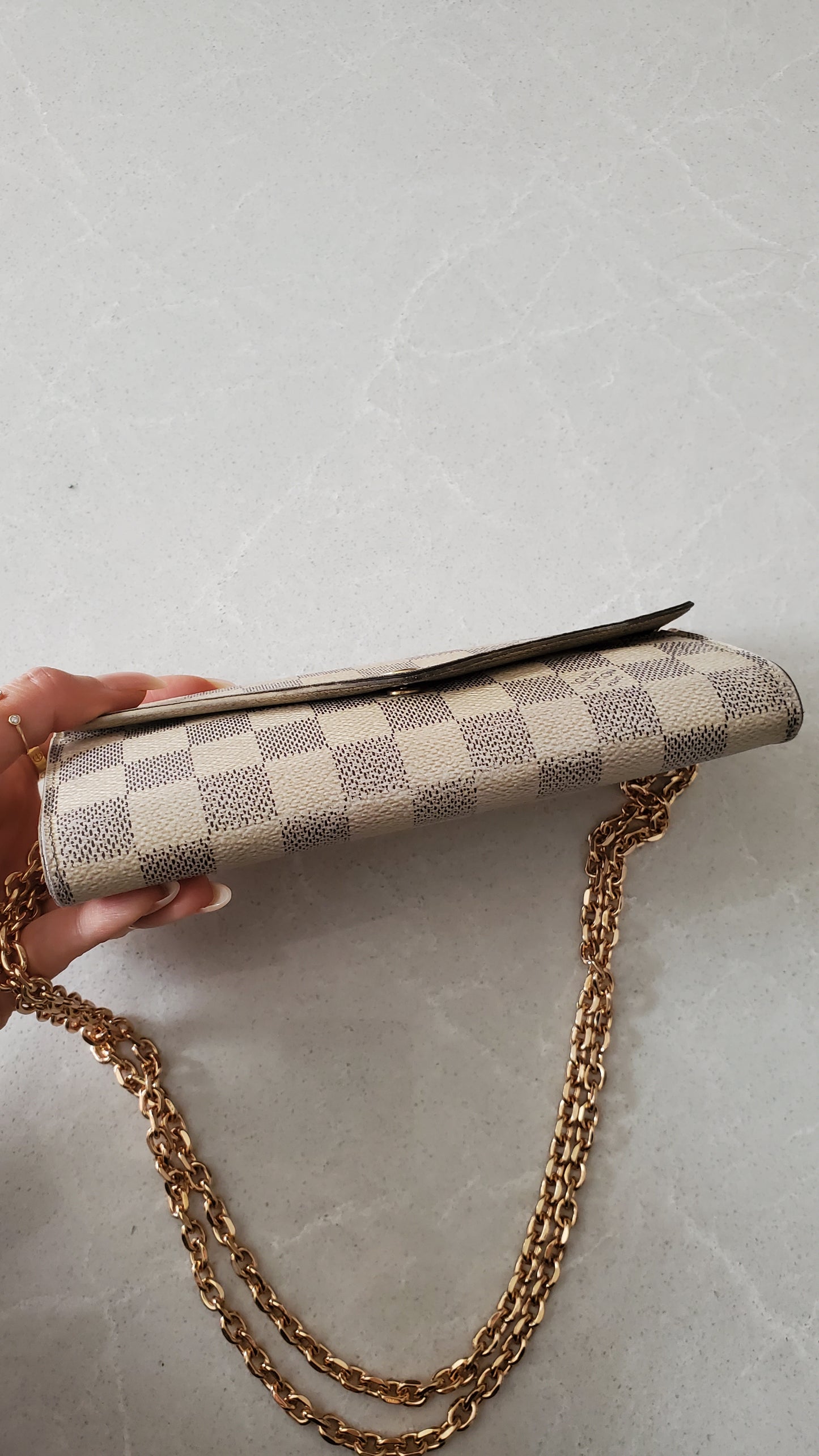 Authentic Louis Vuitton Damier Upcycle Wallet on Chain