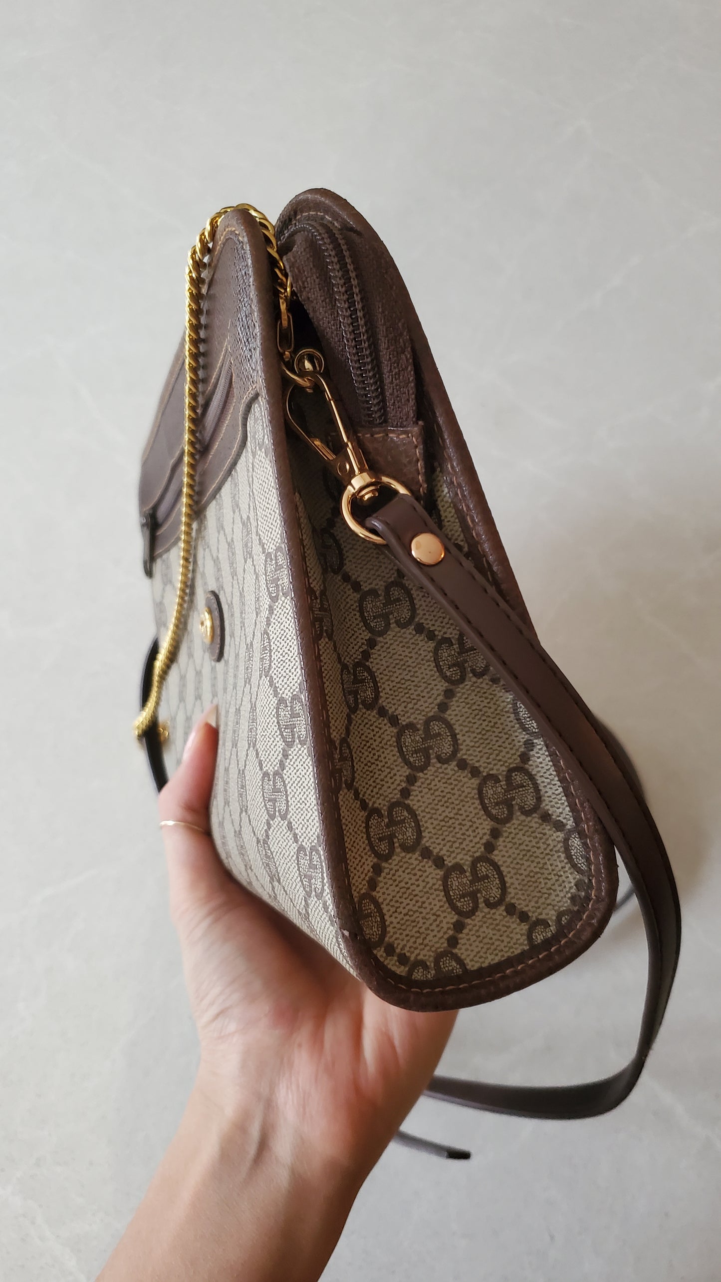 Authentic Vintage Gucci Upcycle Purse on Chain & Strap