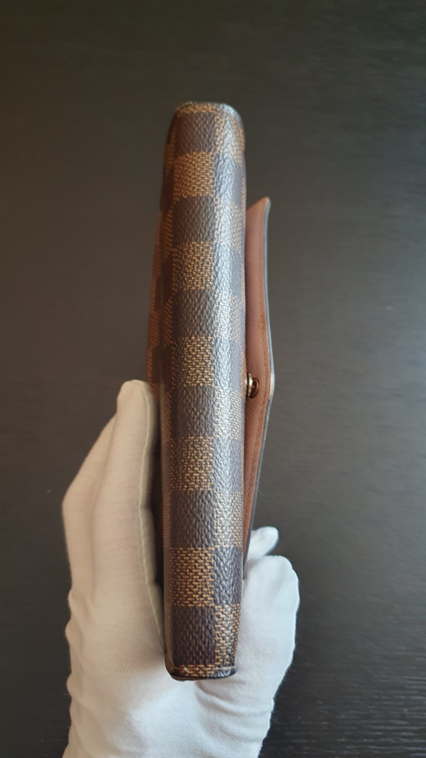 Authentic Louis Vuitton Upcycle Brown Damier Wallet with Single Handle