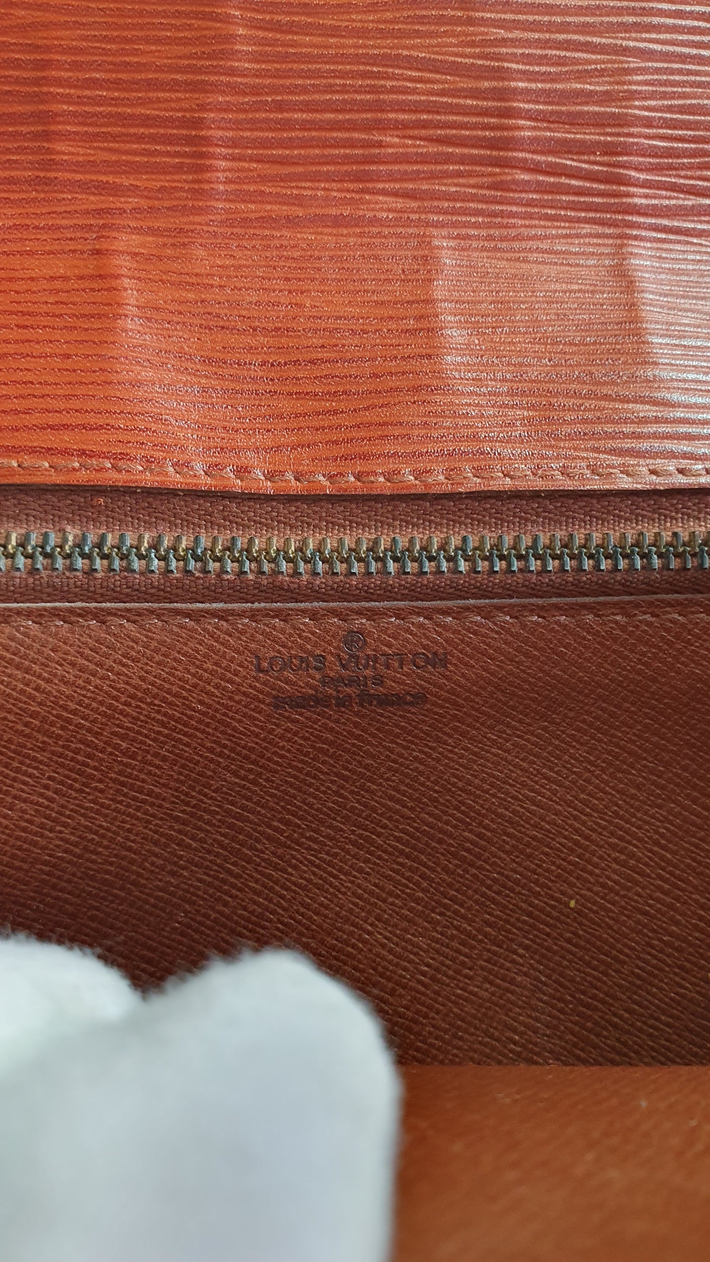 Authentic Louis Vuitton Upcycle Tan Epi Purse with Shoulder Strap